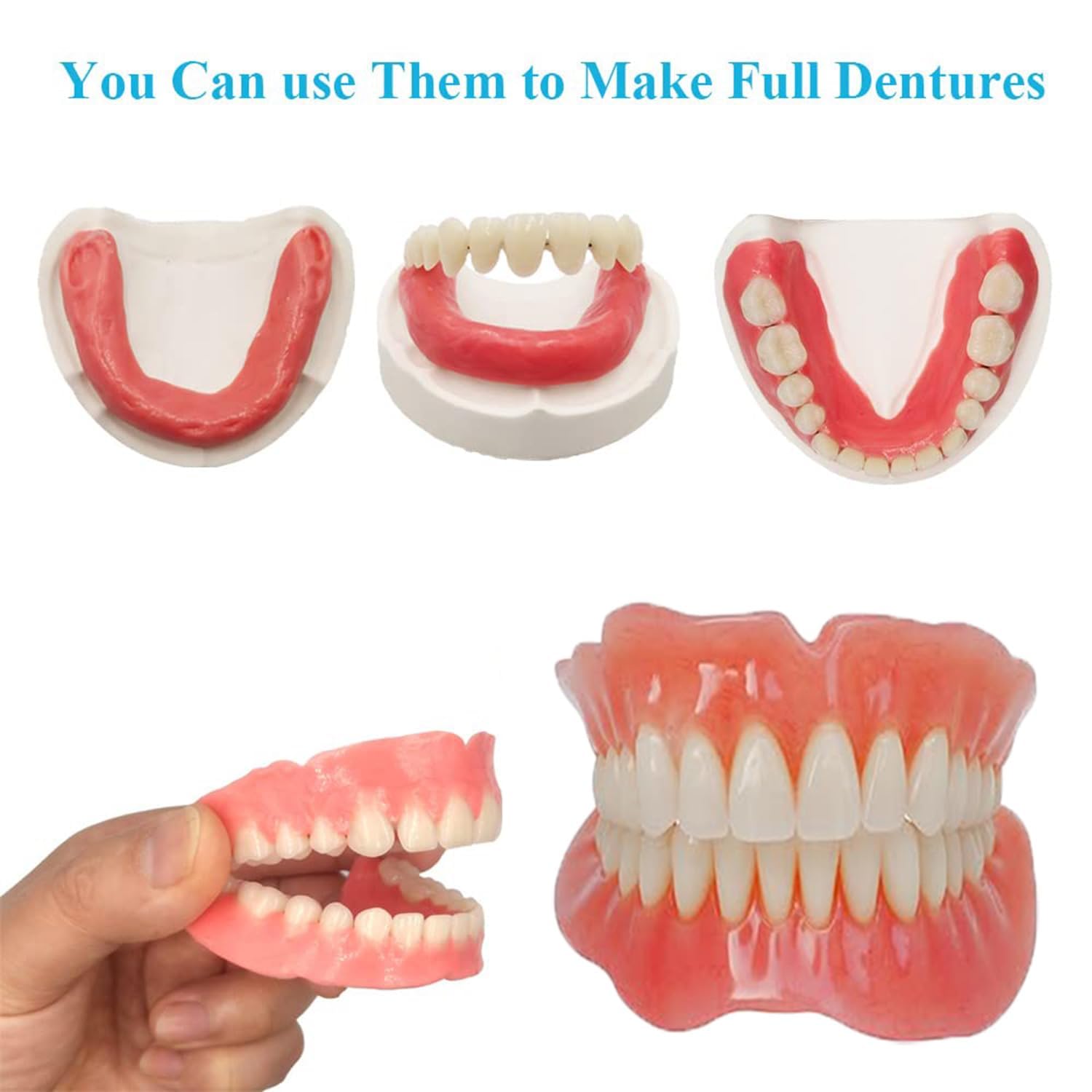 DIY Denture Kit - Full Set of Top & Bottom Fake Teeth for Missing Teeth Repair & Smile Enhancement | Easy & Convenient at Home | Perfect for Cosplay, Halloween, Costume Parties & Dental Emergencies