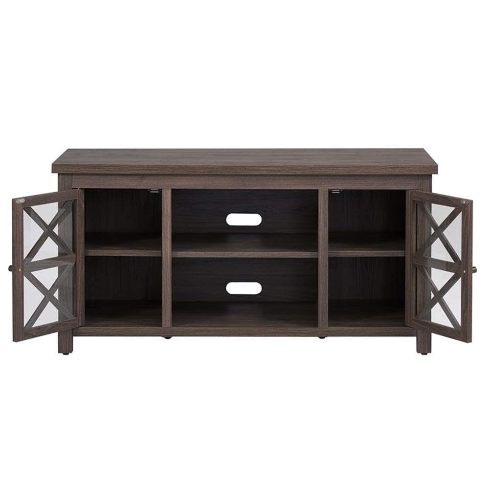 Henn&Hart 55 Inch TV Stand - Modern Alder Brown Wood Entertainment Center for Living Room, Bedroom & Home Theater - Fits Flat Screen TVs up to 55 Inches