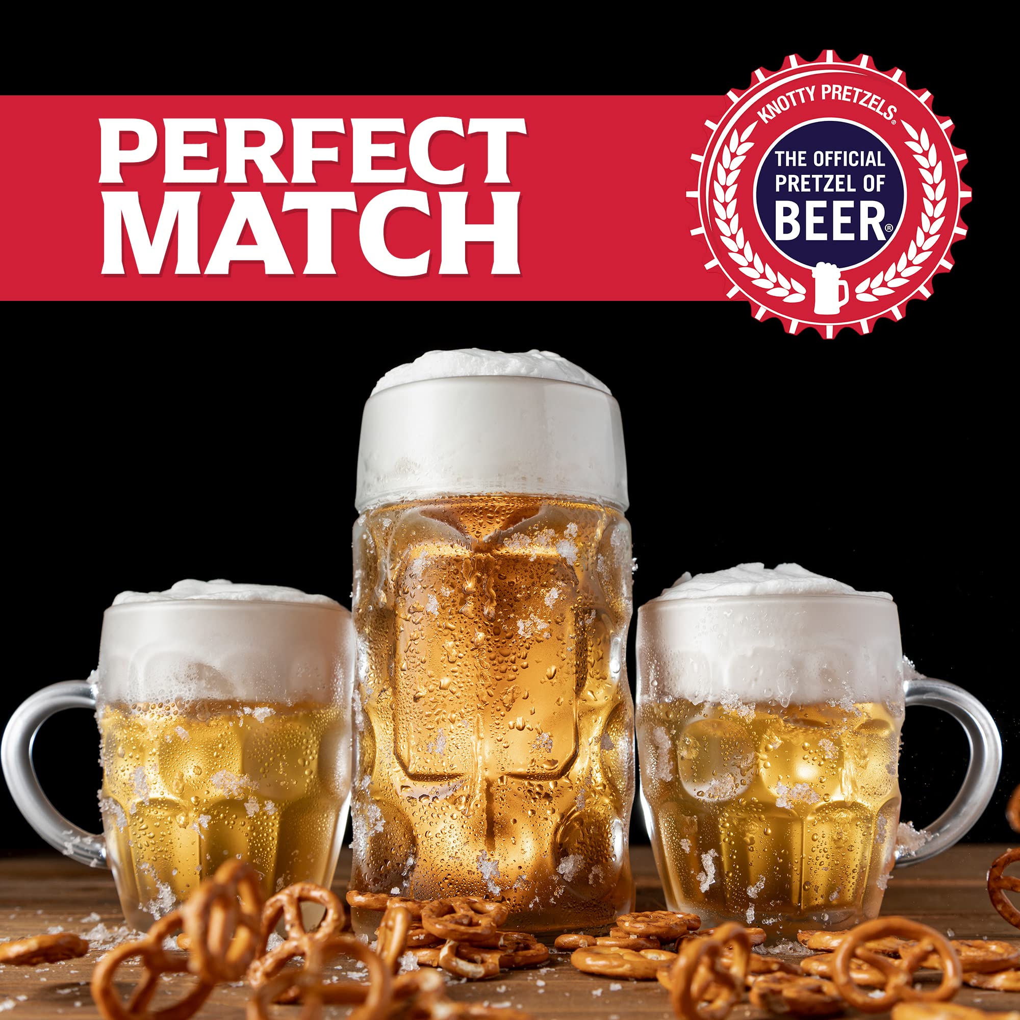 Knotty Pretzels - The Official Pretzel of Beer | 7.5oz Resealable Snack Bags | Variety Pack (6 Pack) | Perfect for Parties, Game Nights & Beer Pairings