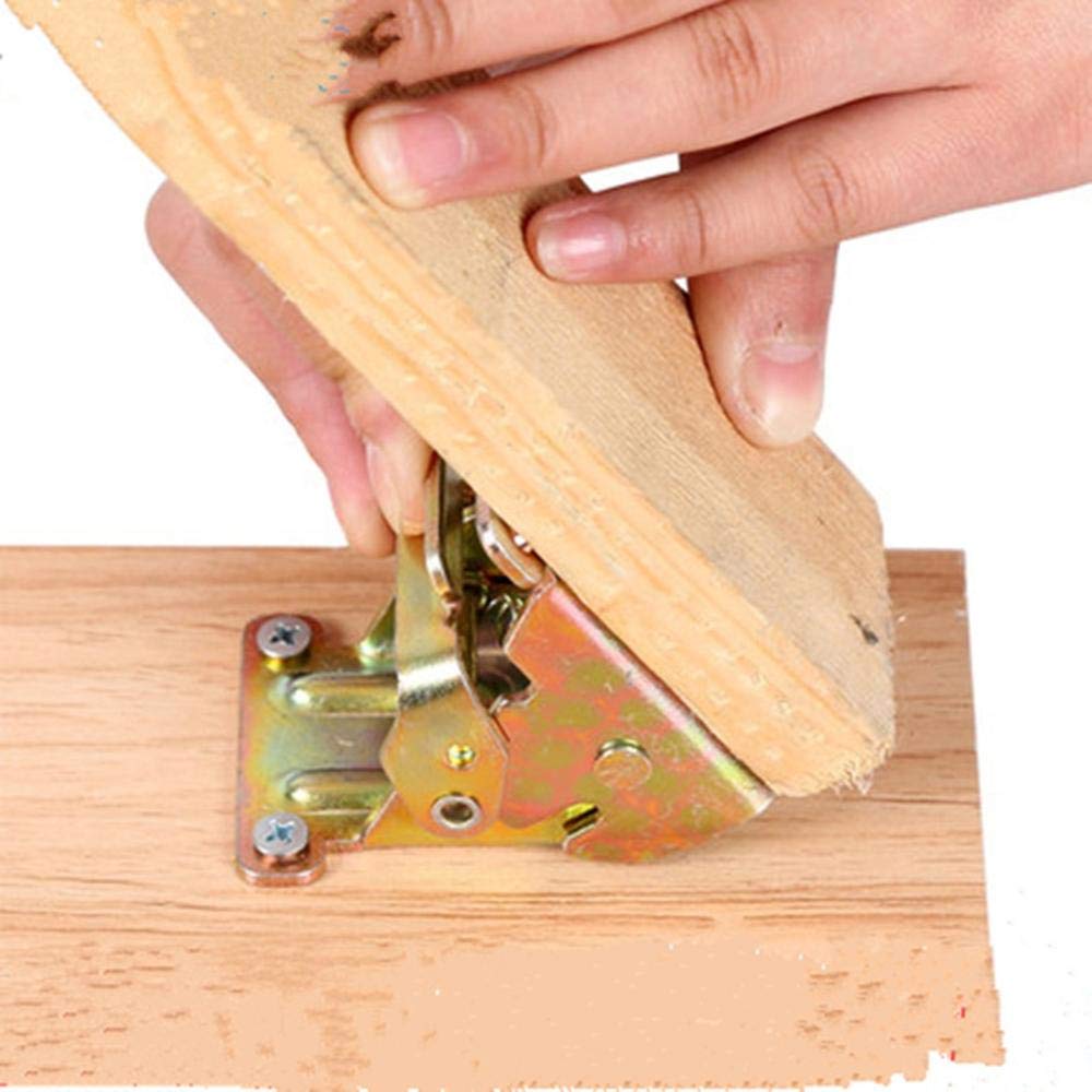 Self-Locking Collapsible Cabinet Hinges - 90 Degree Foldable Invisible Bracket Hinge for Bed Connecting Feet & Table Legs (Black/Gold) - Perfect for Space-Saving Furniture & DIY Projects