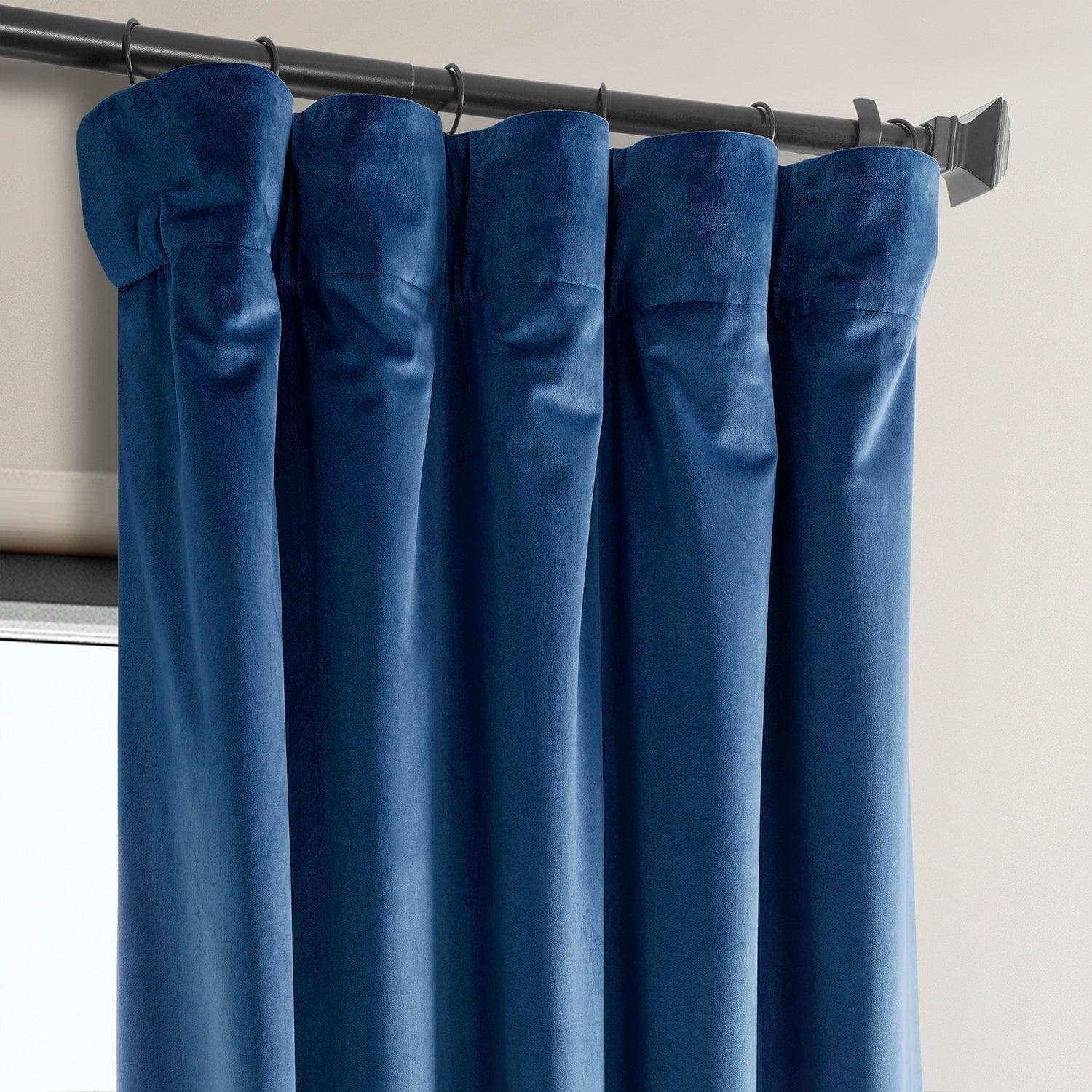 Pisces Blue Heritage Plush Velvet Blackout Curtains for Bedroom - Thermal Insulated Noise Reducing Window Drapes for Living Room & Nursery