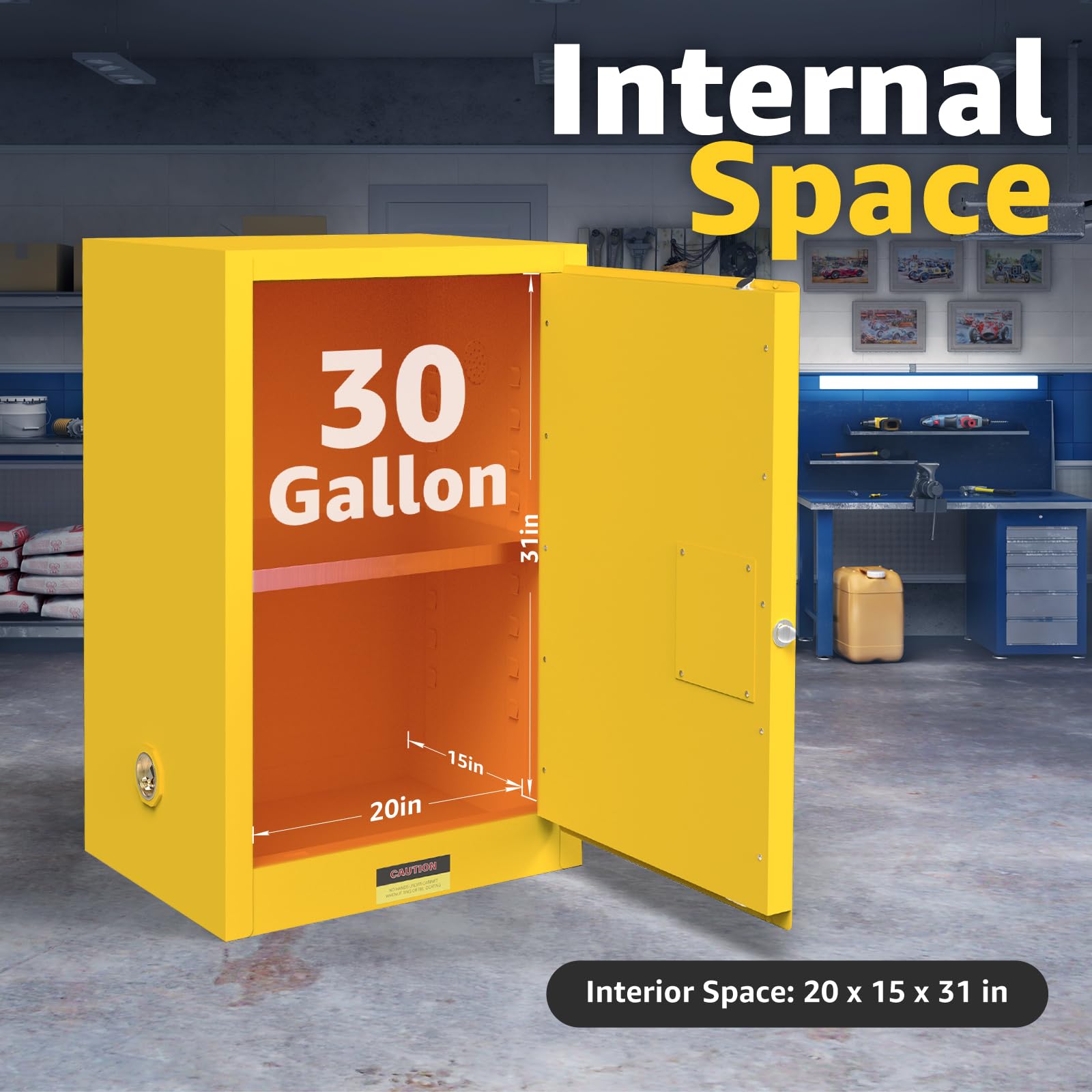 30 Gallon Flammable Liquid Storage Cabinet - 23.23