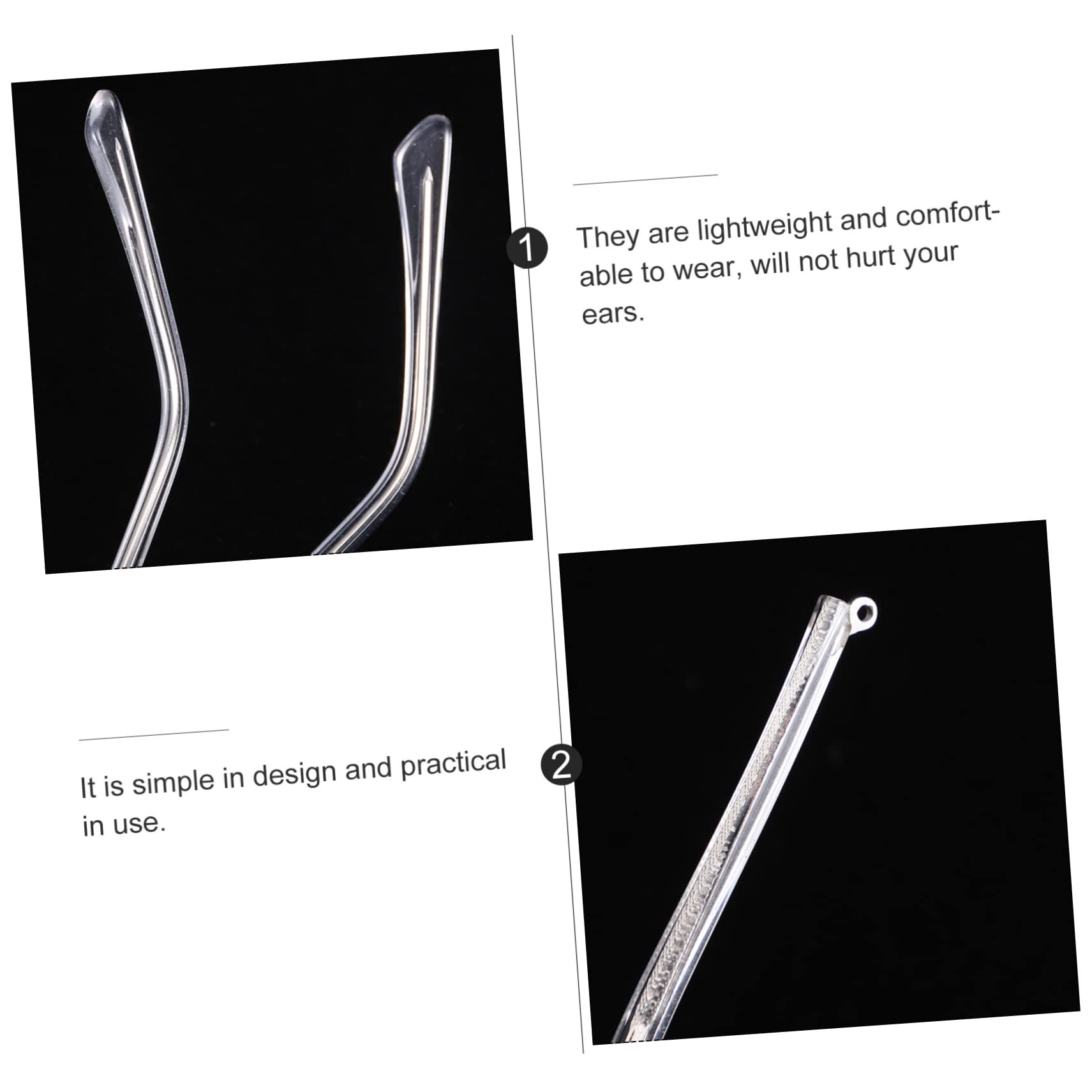 POPETPOP Universal Metal Glasses Arm Replacement Kit - Transparent Frame Repair Parts for Eyeglasses, Sunglasses & Reading Glasses | Durable Fix for Broken Temples at Home, Office or Travel