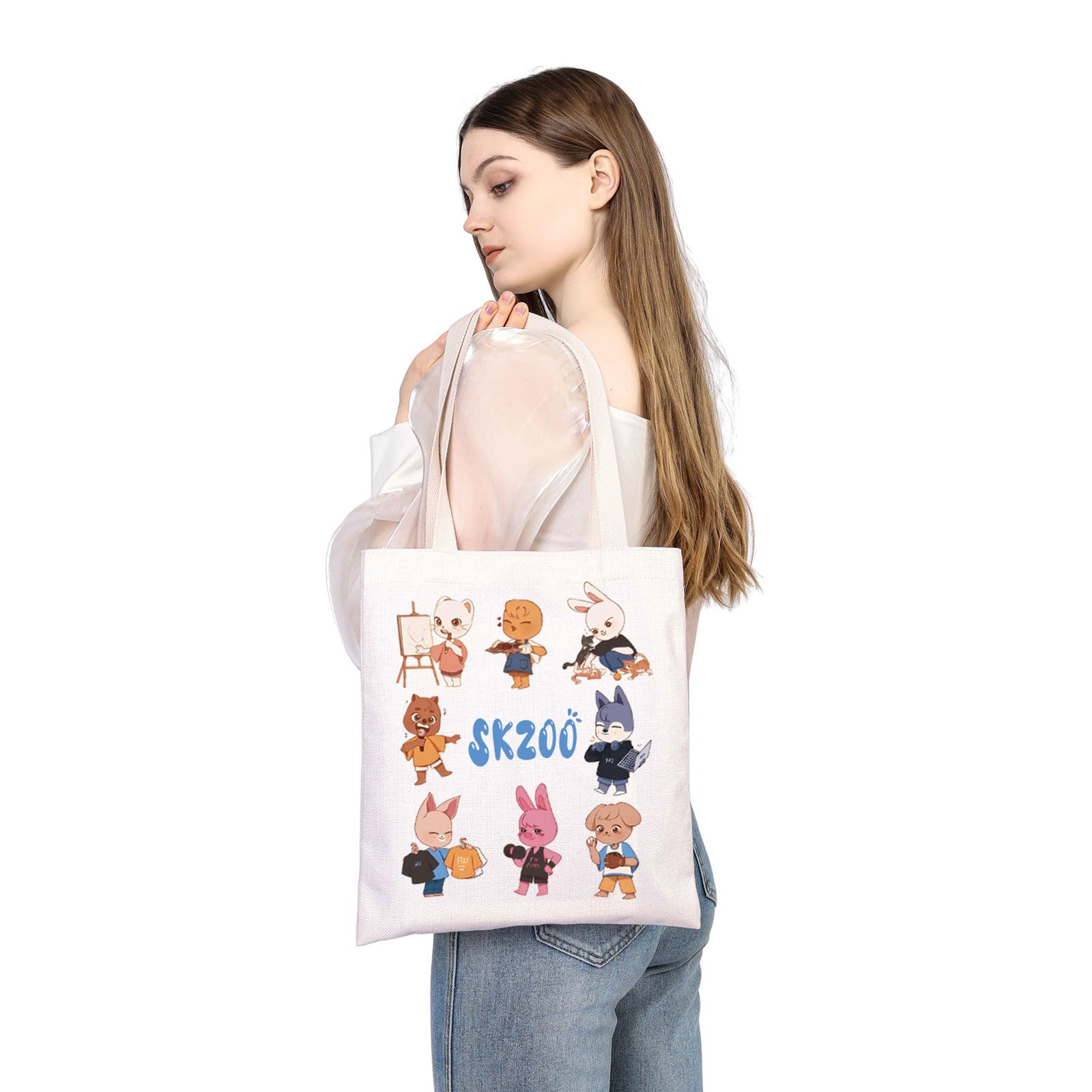 SKZ K-POP Group Canvas Tote Bag - Official STAY Fandom Merchandise | K-POP Music Lover Shoulder Bag Gift for Fans | Perfect for Concerts, School & Daily Use