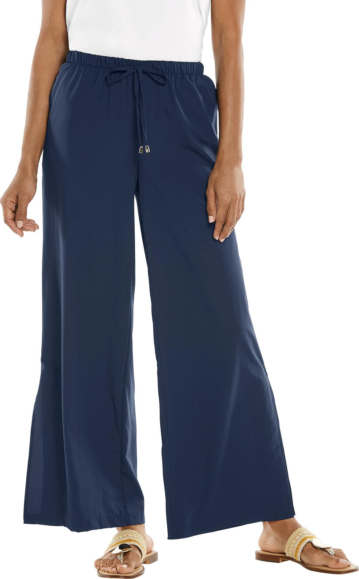 Coolibar UPF 50+ Women's Sun Protective Wide Leg Pants - Lightweight & Breathable for Beach, Travel & Outdoor Activities