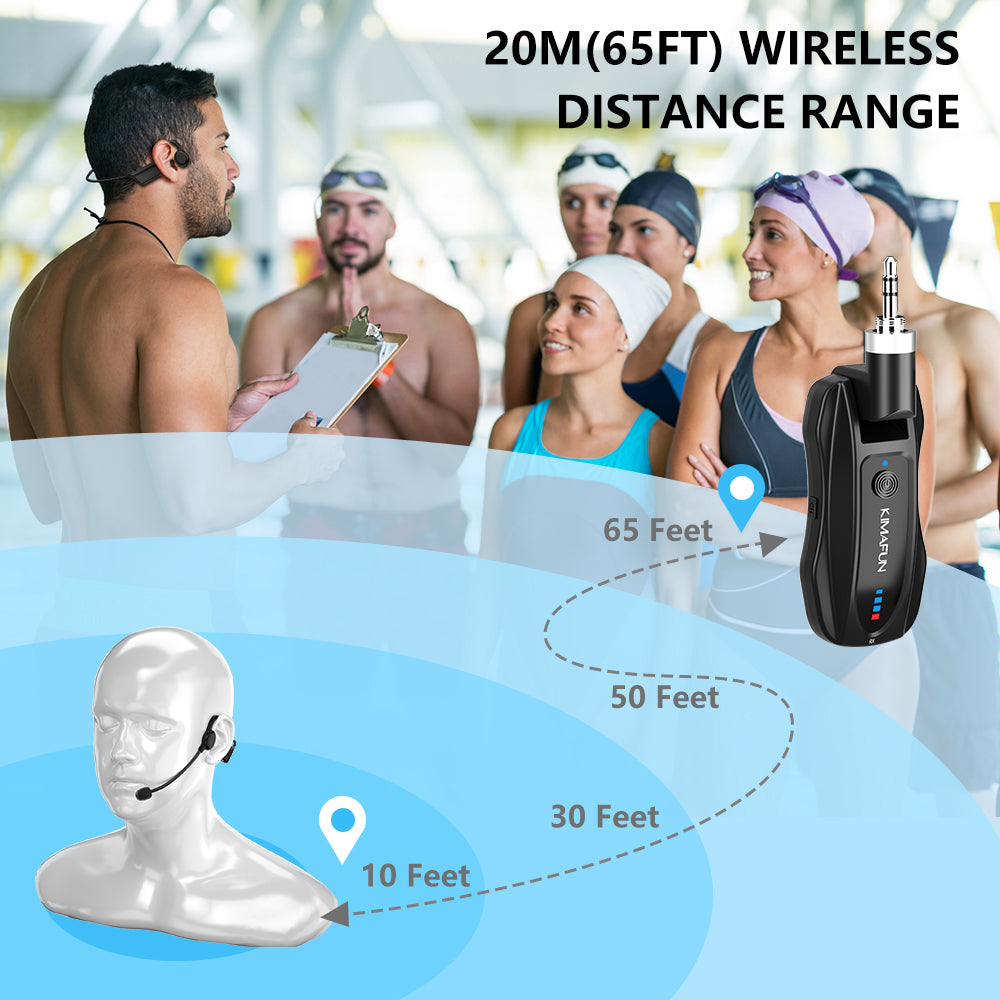 KIMAFUN Waterproof Headset Microphone System - Noise Cancelling Mic with Clear Sound for Gaming, Streaming & Outdoor Activities (Light Use)