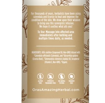 Organic Calendula Oil with Licorice & Jojoba - Fragrance Free, Unscented Facial Oil for Sensitive Skin & Eczema - Cold Pressed Moisturizing Cleansing Oil in Recycled Plastic Bottle (7.5 Oz) - Perfect for Daily Skincare Routine & Soothing Dry, Irritated Skin