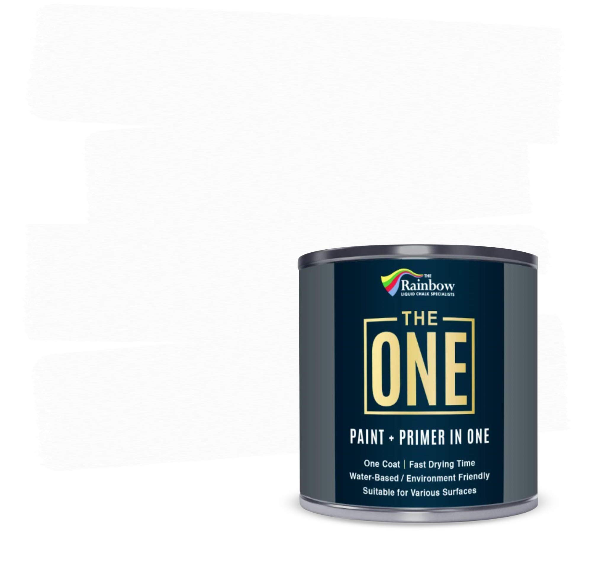 THE ONE Paint & Primer: Most Durable All-in-One Interior & Exterior Paint for Furniture, Cabinets, Doors, Walls - Fast Drying Matte Finish (White, 8.5oz) - Perfect for Home DIY Projects, Kitchen & Bathroom Renovations