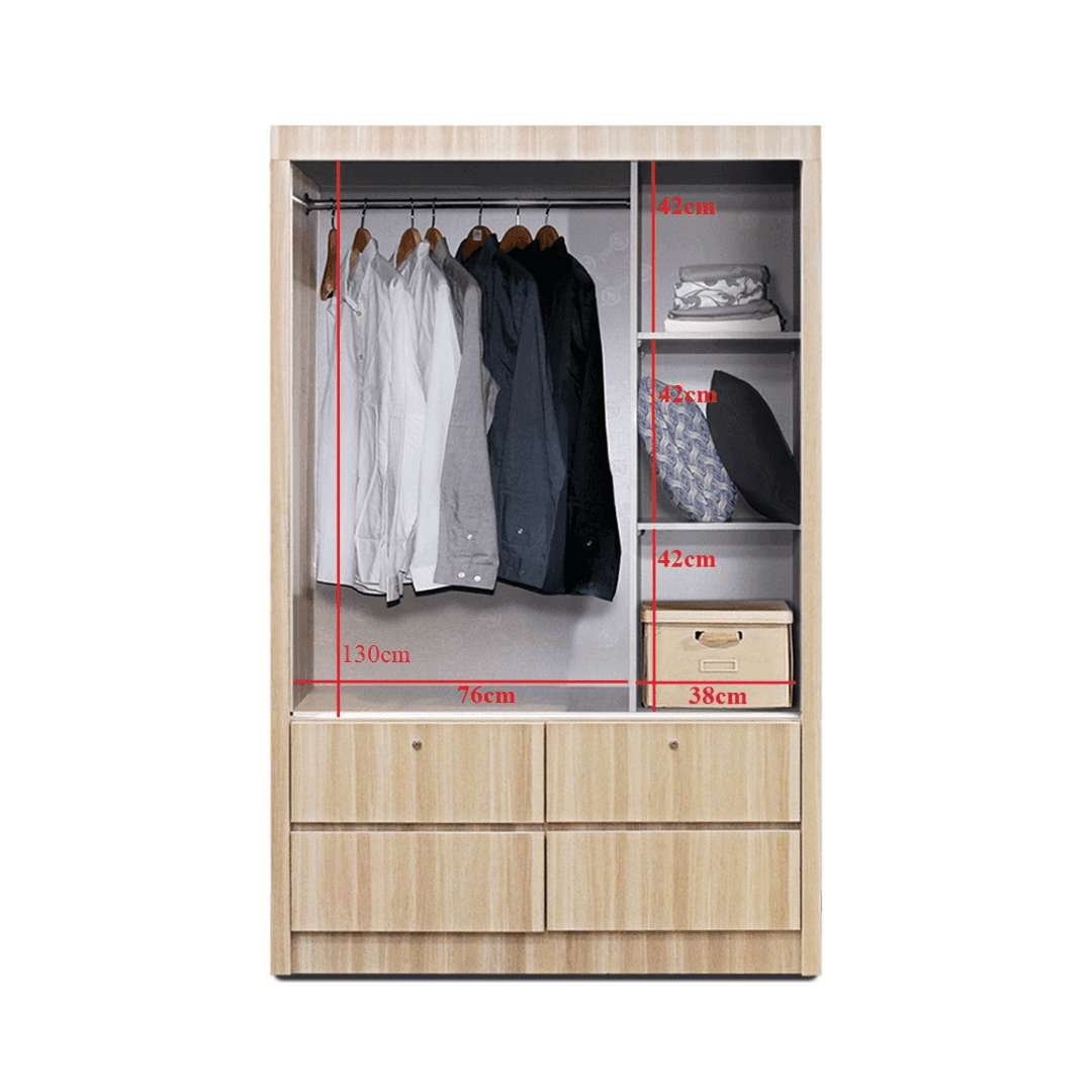 Kerrison 4ft Wardrobe Closet Organizer - Spacious Storage Cabinet for Bedroom, Closet & Entryway | Perfect for Clothes, Shoes & Accessories Organization
