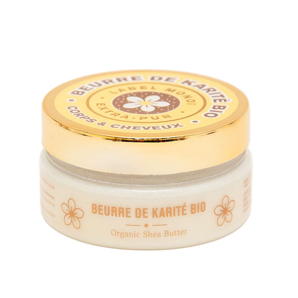 Organic French Shea Butter Body Lotion - Deeply Hydrating & Nourishing for Soft, Moisturized Skin - Monoi Oil Scented - 100ml - Perfect for Dry Skin Care & Spa Treatments at Home