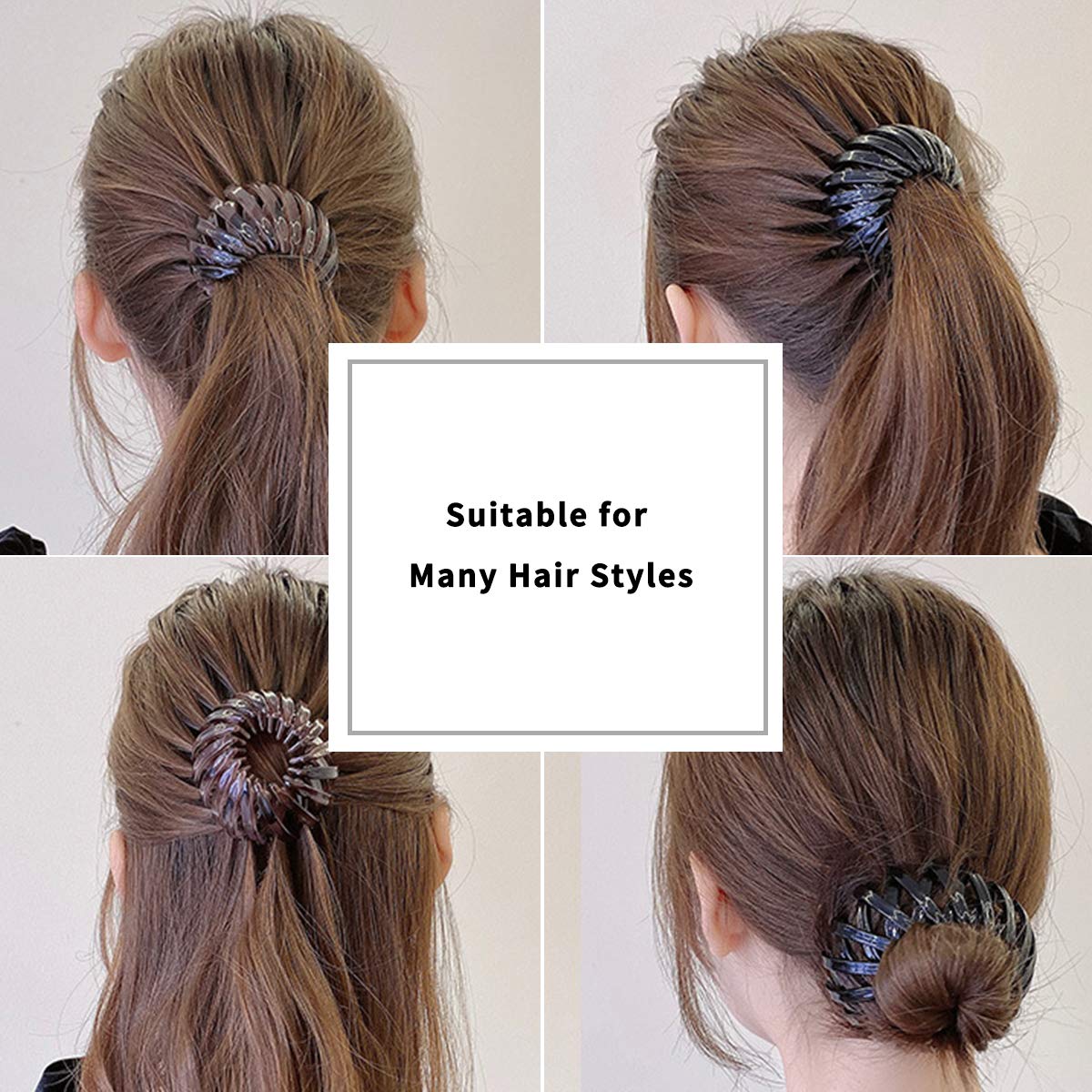 TOBATOBA Bun Maker Clip Set of 3 - Expandable Hair Donut for Women & Girls | Bird Nest Hair Clips, Ponytail Holder, Curling Iron Hairpin | Perfect for Updos, Messy Buns & Everyday Hairstyles