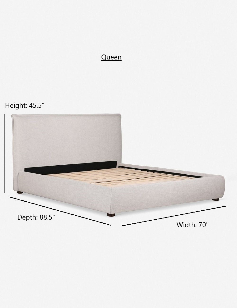 Cambria Platform Bed Frame - Modern Low Profile Bed with Wooden Slats - Perfect for Minimalist Bedroom & Small Spaces