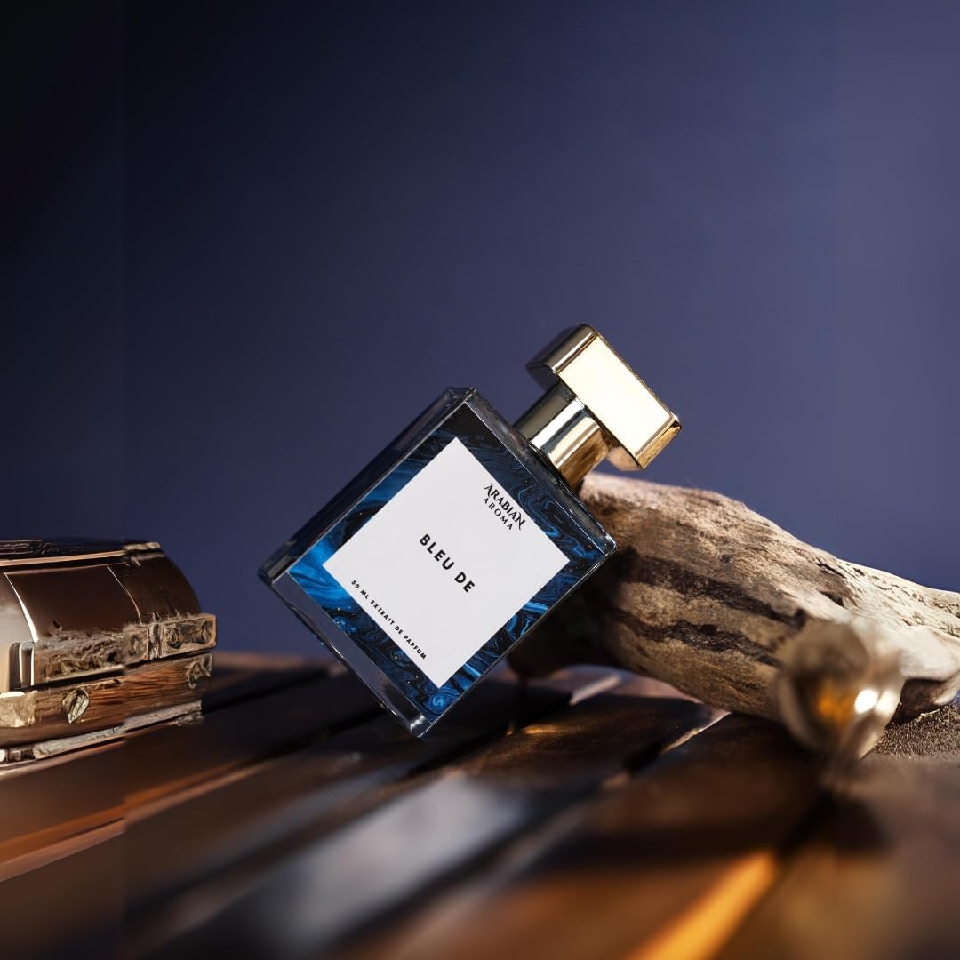 Premium Luxury Arabian Aroma Perfume for Men - Bleu De Cologne Long Lasting Fragrance with Citrus, Woody & Musky Notes - 50ml Extrait de Parfum - Perfect for Date Nights, Office Wear & Special Occasions