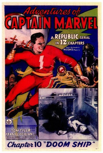 Captain Marvel Movie Poster 27x40 - Vintage Tom Tyler & Frank Coghlan Adventure Film Art - Perfect for Superhero Room Decor & Comic Book Collectors