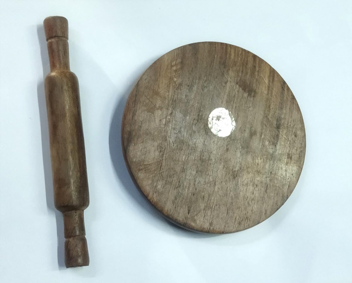 Best Wooden Roti Roller & Rolling Pin Board for Kids - Safe Chapati Maker for Toddlers 3+ Years - Perfect for Pretend Play & Learning to Cook