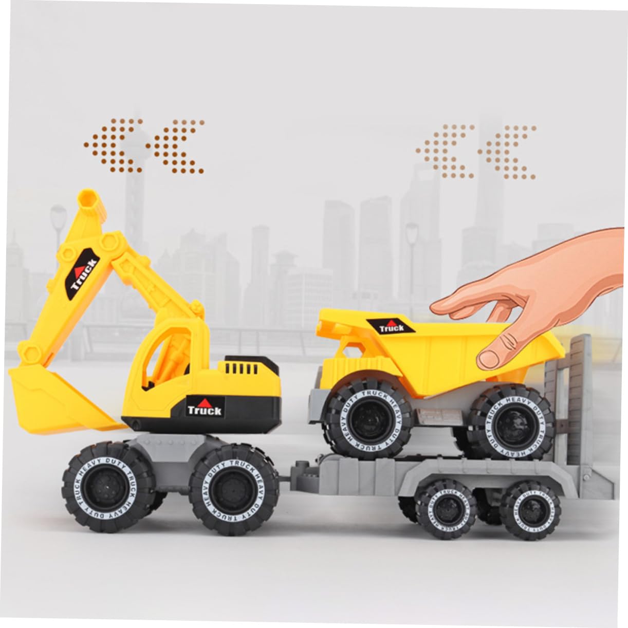 Toyvian 1PC Inertial Car Toy for Kids - Engineering Vehicle Toy Car with Excavator - Fun Educational STEM Toy for Boys & Girls - Perfect for Indoor Play, Birthday Gifts & Learning Activities
