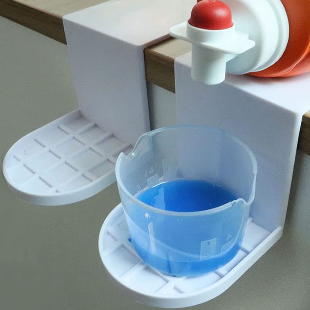 Laundry Detergent Holder & Drip Catcher Tray - Plastic Detergent Cup Organizer for Liquid Soap and Fabric Softener | Fits Under Spigot, Prevents Mess in Laundry Room
