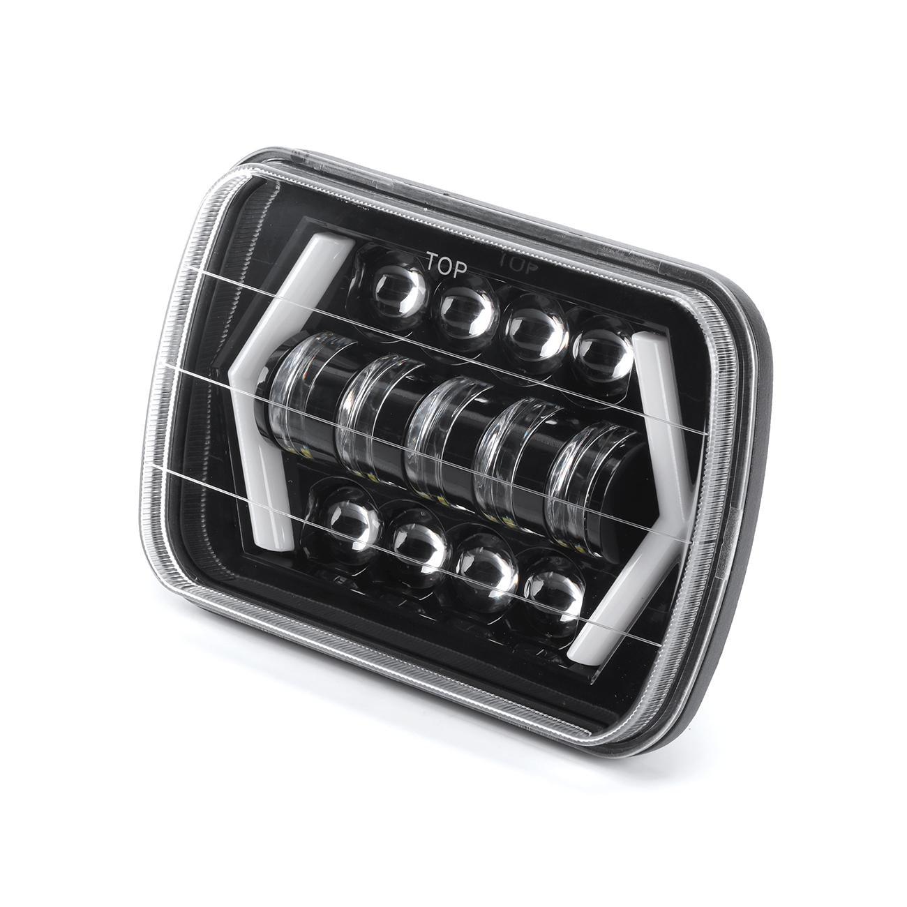 2-Pack 7x6 Inch LED Projector Headlights with Hi/Lo Beam & Halo Ring DRL for Chevrolet Express Cargo Van 1500/2500/3500 - High Performance Lighting Upgrade for Night Driving & Off-Road Adventures