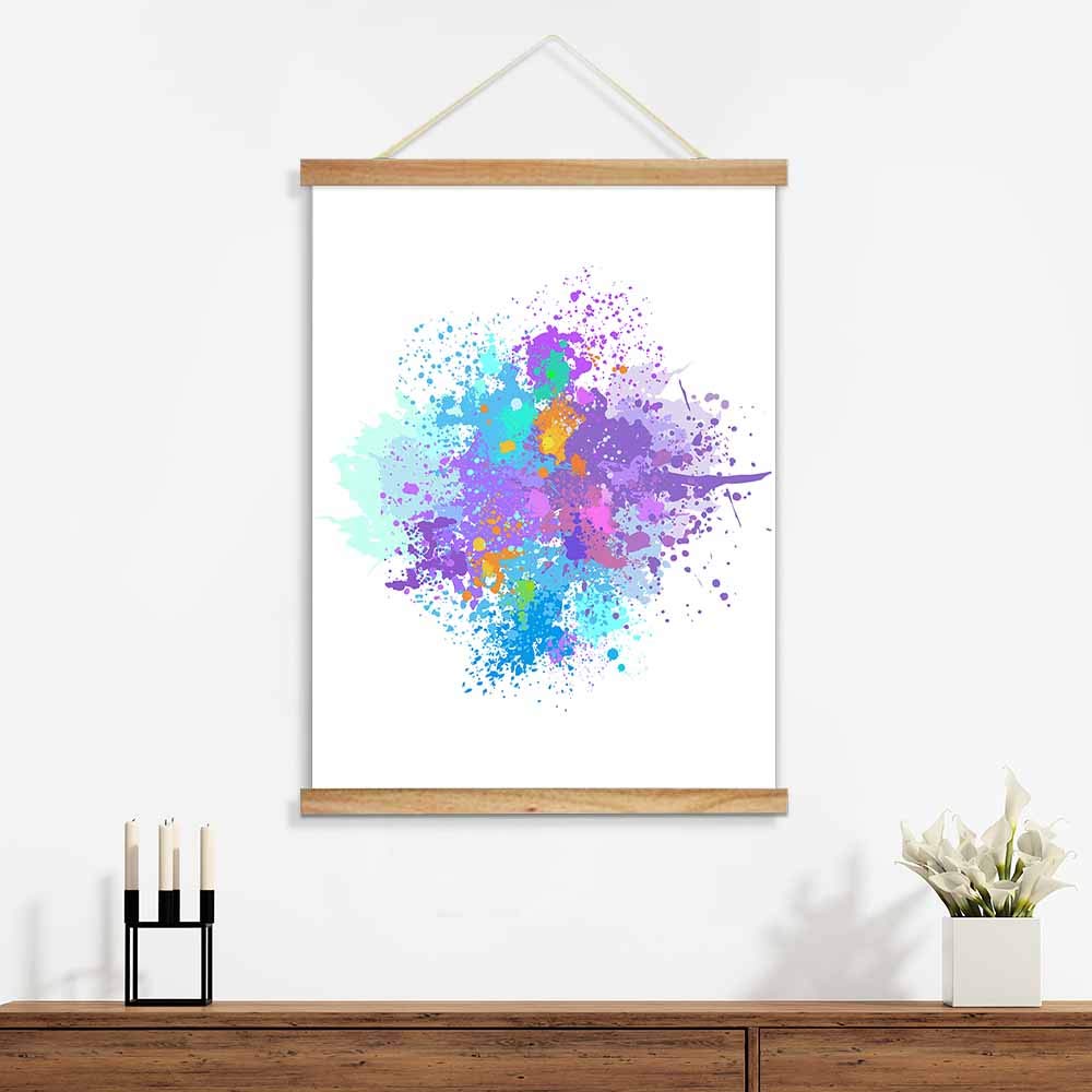 Wall26 Splashing Ink Art Print - 18x24 Inch Framed Canvas Wall Poster with Wood Frame, Ready to Hang for Living Room, Bedroom & Office Decor