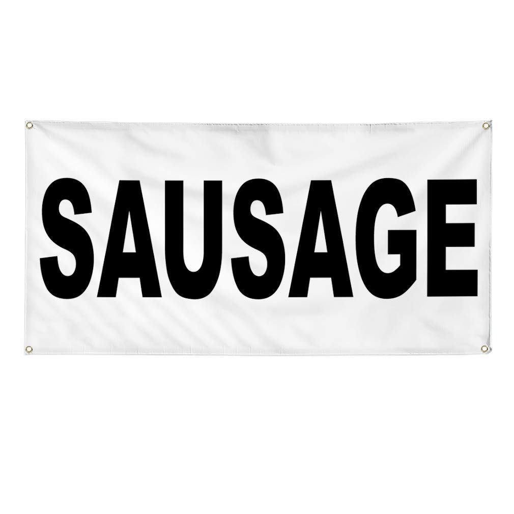 Durable Vinyl Banner - 16x40 Inches with 4 Grommets | Weatherproof Outdoor Sign for Restaurants, Food Trucks & Industrial Use | Multiple Sizes Available - Perfect for Sausage Stands, Bars & Yard Advertising