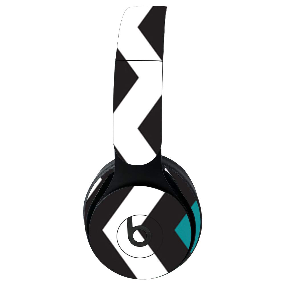 MightySkins Vinyl Skin Wrap for Beats Solo Pro Wireless Headphones - Teal Chevron Design | Protective & Durable Decal Cover | Easy to Apply & Remove | Made in USA | Perfect for Gym, Travel & Daily Use