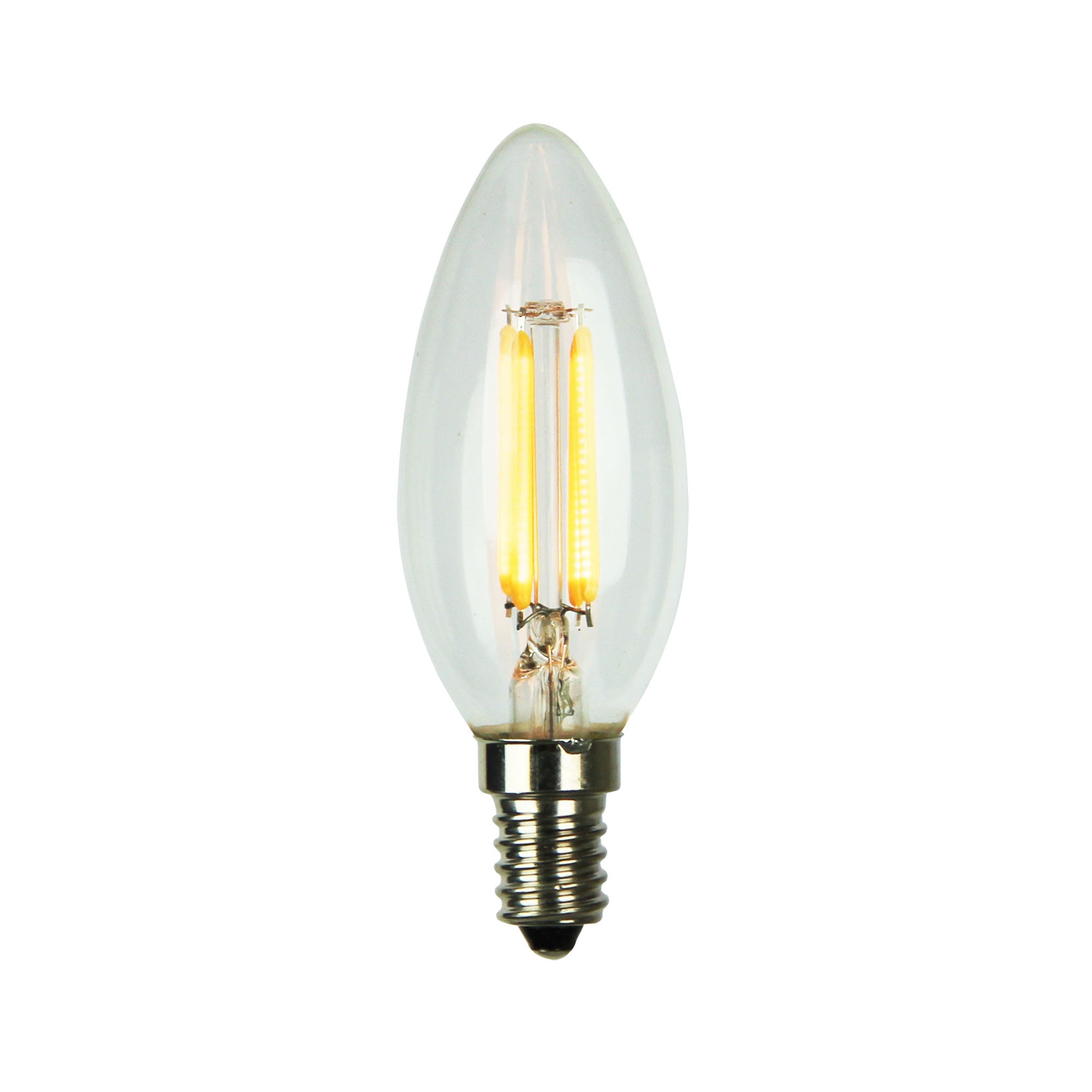 4W E14 (SES) Cool White LED Filament C35 Dimmable Globe Light Bulb - Energy Efficient Vintage Edison Style for Chandeliers, Pendant Lights & Home Decor