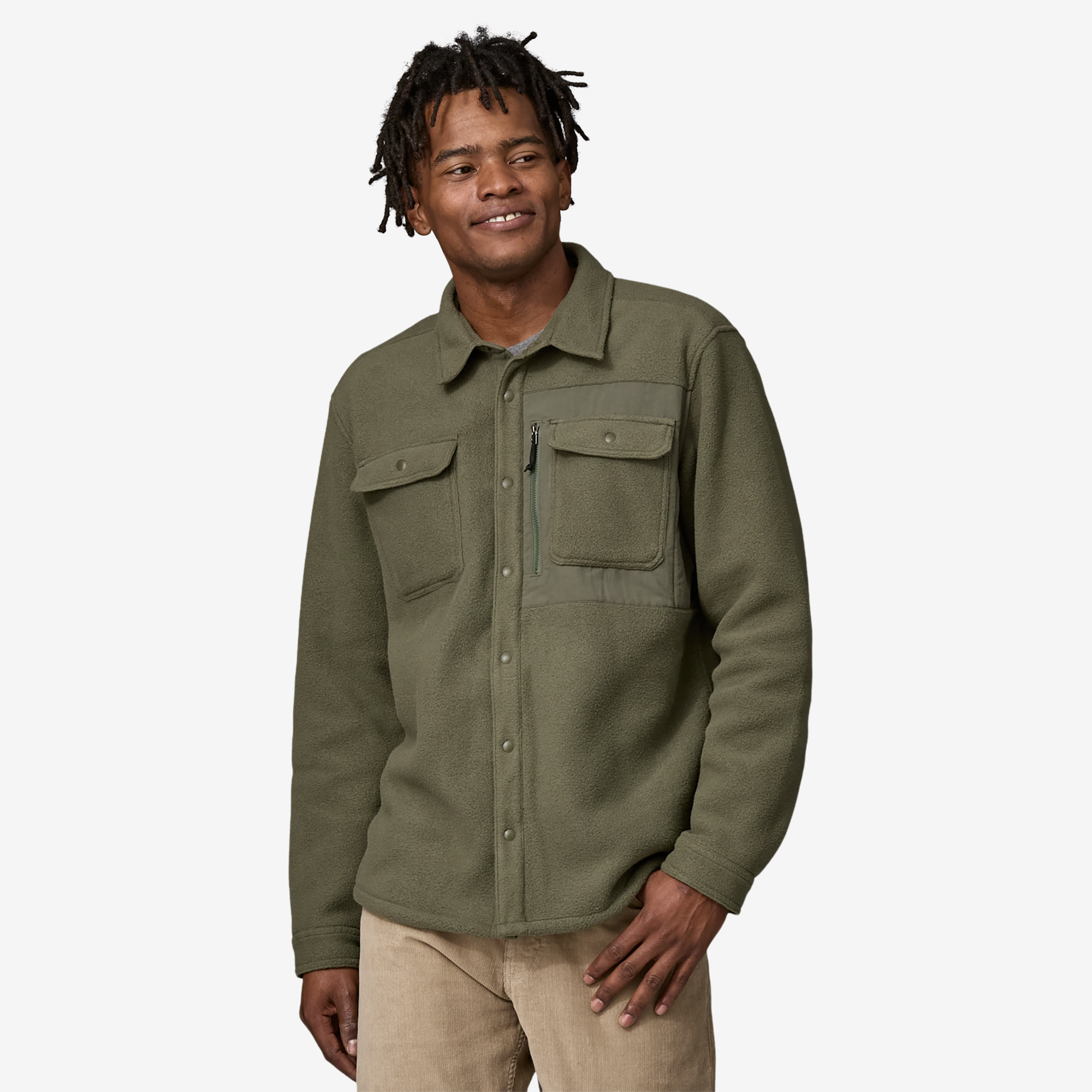 Men's Synchilla® Fleece Shirt Jacket - Lightweight Warm Pullover for Outdoor Hiking & Camping