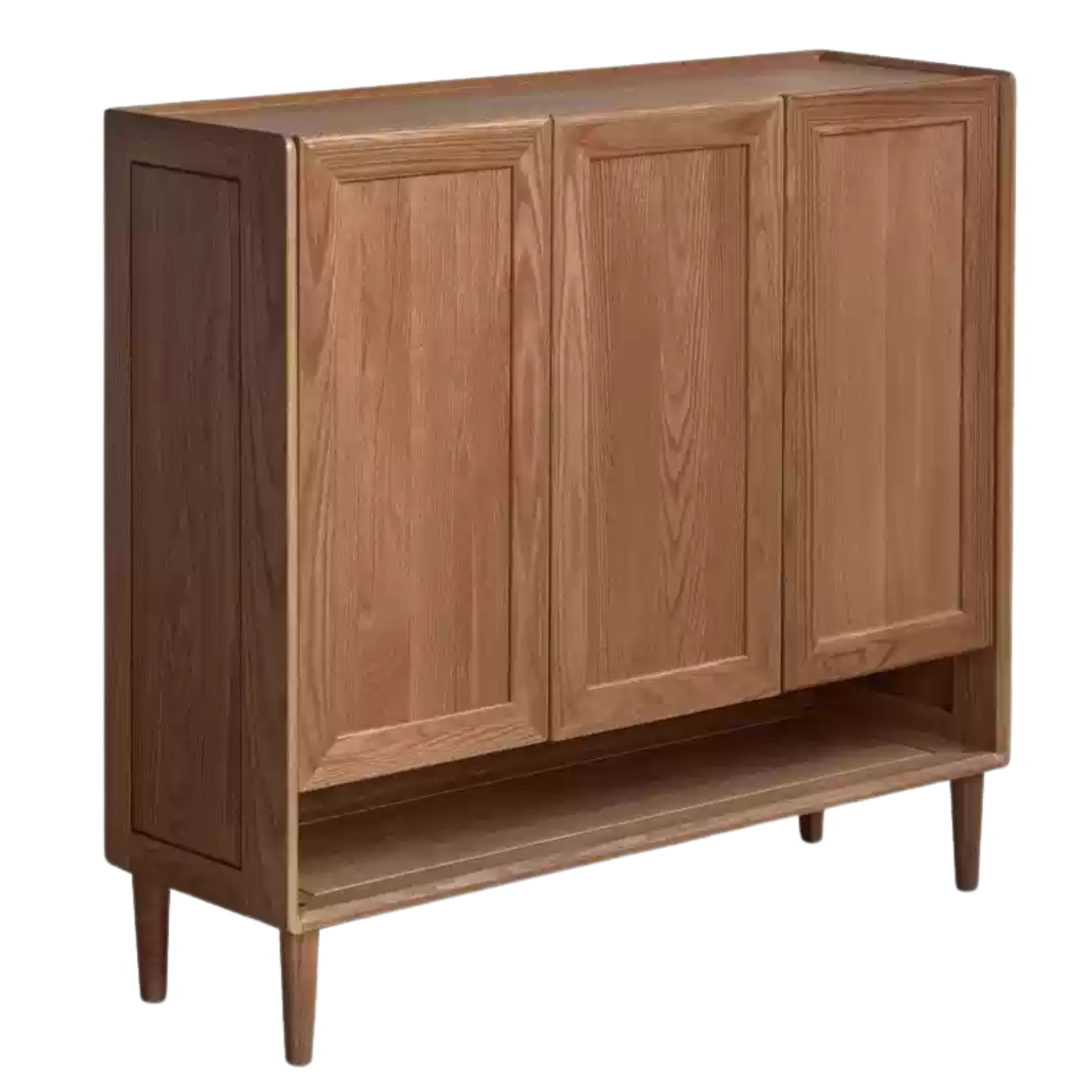 43.3x13.7x39.7 inch / 110.5x35x101cm / Walnut color / Three-door shoe cabinet