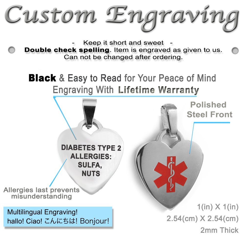 Custom Engraved Medical Alert Bracelet - 316L Stainless Steel ID Bracelet for Allergies, Diabetes & Emergency Info - Perfect for Kids & Adults with Medical Conditions