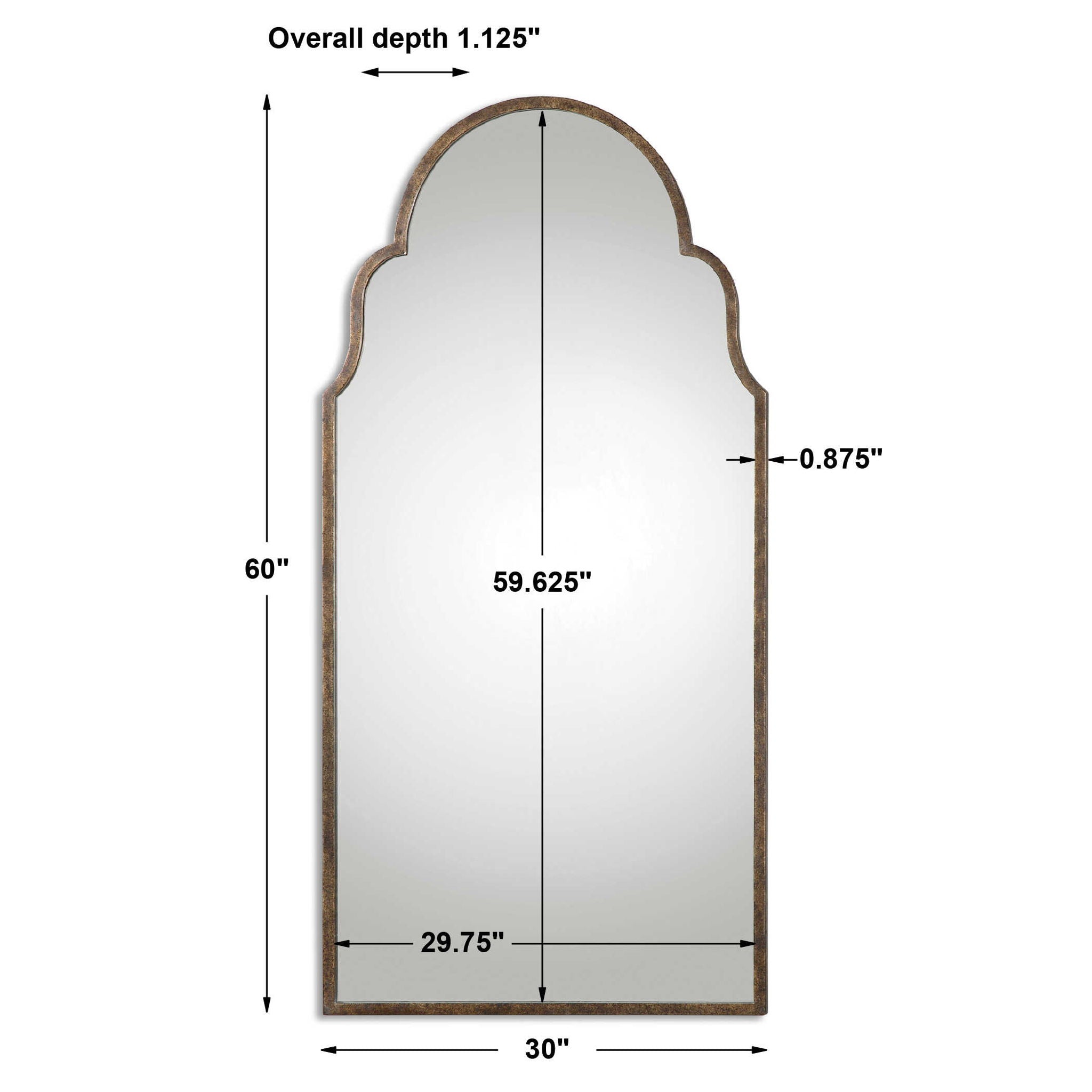 Brayden Tall Arch Mirror Light Brown - Elegant Full-Length Floor Mirror for Bedroom, Living Room, and Entryway Decor