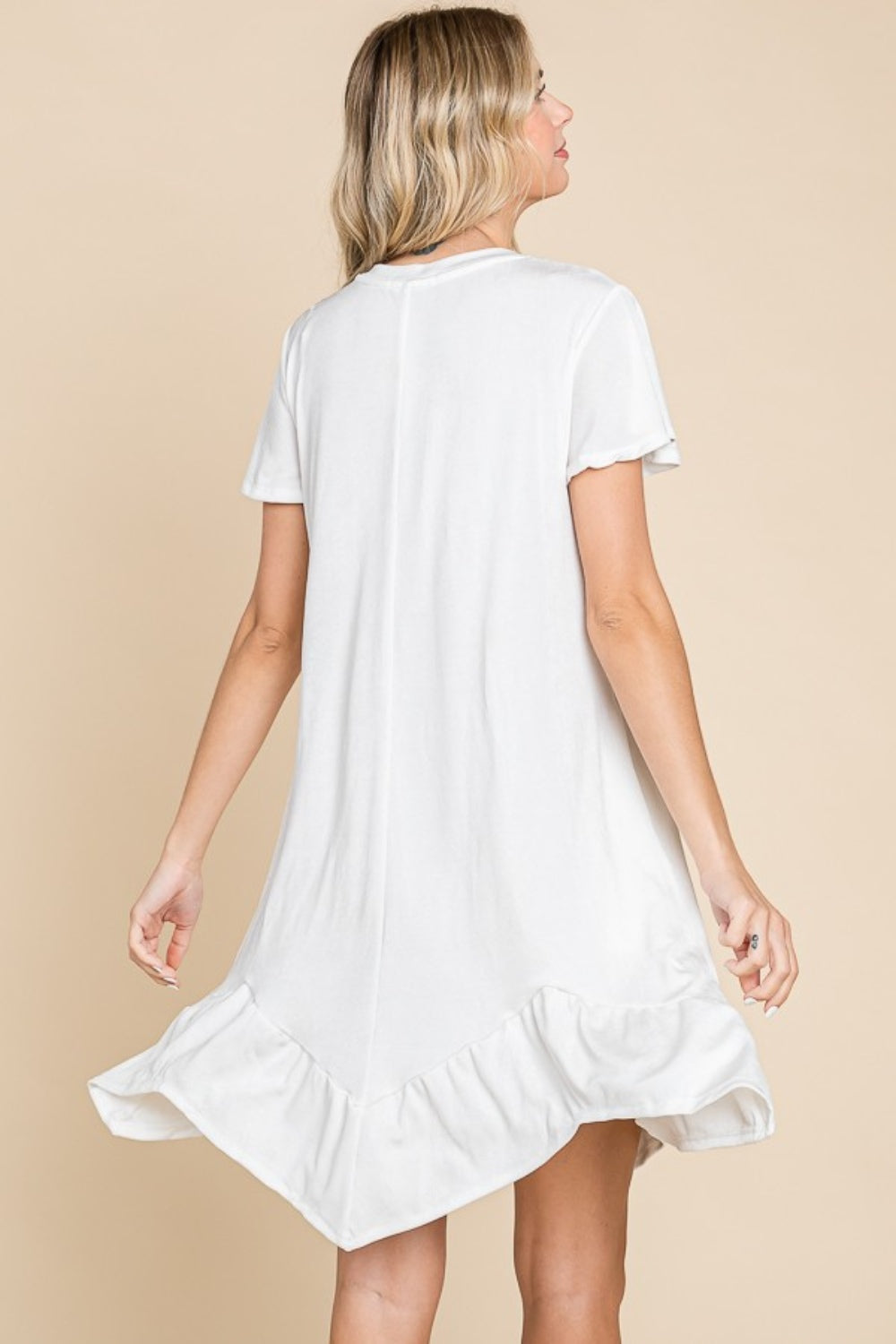 Elegant Full Size Short Sleeve Ruffled Dress for Women - Perfect for Summer Outings, Beach Vacations & Casual Events