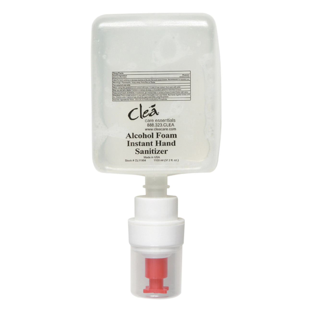Cleá Versa Foam Alcohol-Based Hand Sanitizer Refill - 900ml (4 Pack) | 75% Ethanol Formula for Hospitals, Schools & Offices | Bulk Sanitizing Solution for Touchless Dispensers