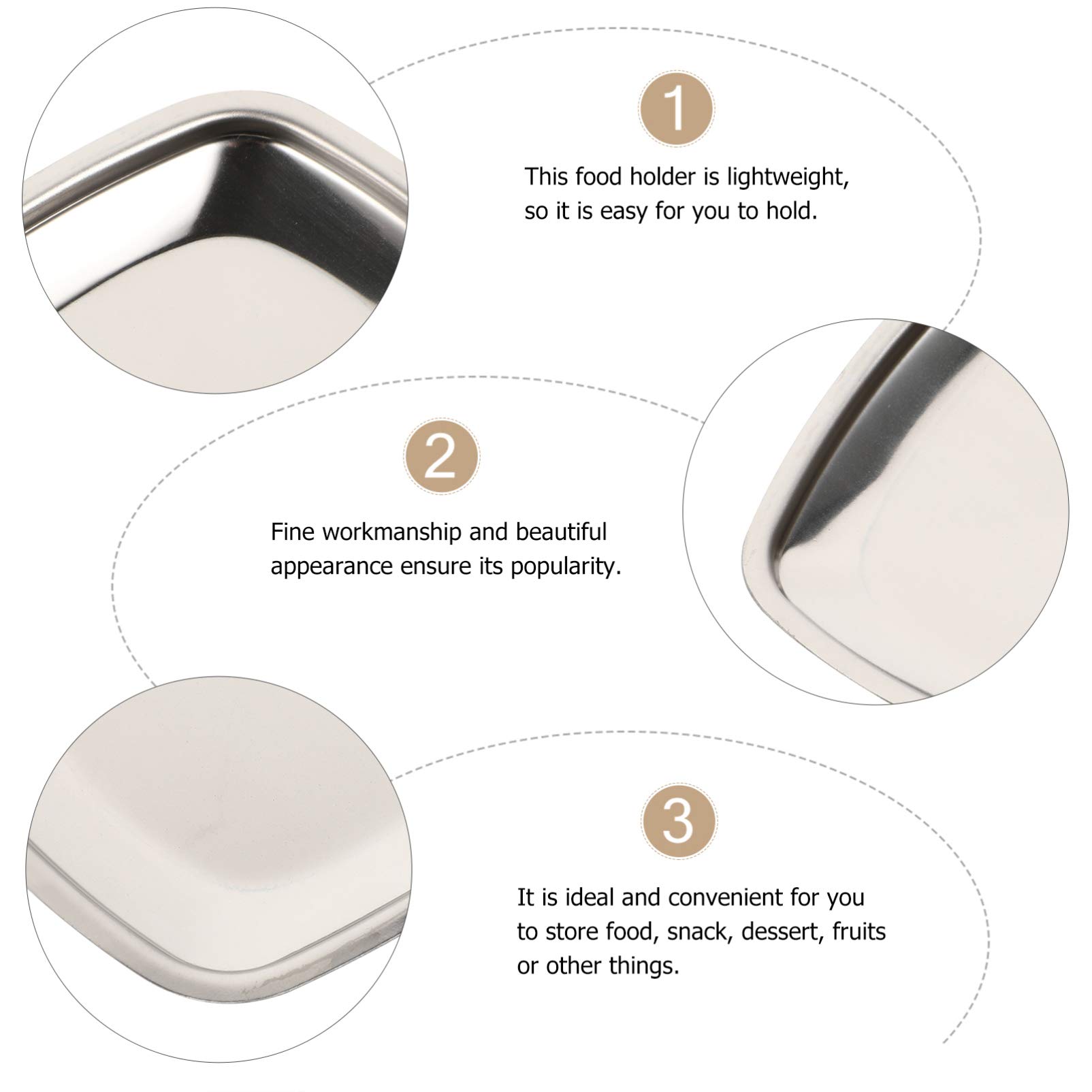 Hemoton 2-Piece Stainless Steel Appetizer Serving Tray Set - Oval Metal Towel & Napkin Holder, Pasta Plate, Trinket Dish - Perfect for Kitchen, Dining Table, Party & Home Decor