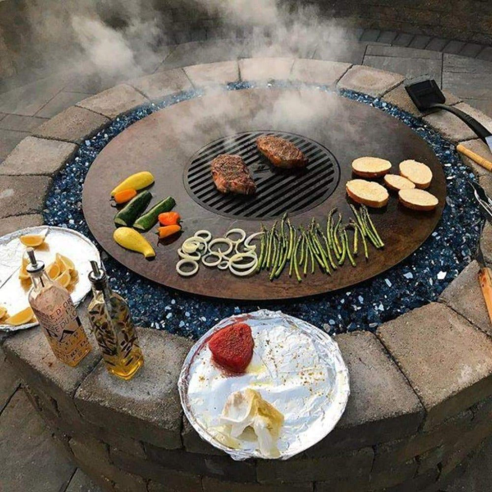 Arteflame Classic 40 Black Label Fire Bowl with Cooktop - Outdoor Fire Pit and Grill for Backyard, Patio, and Camping Cooking