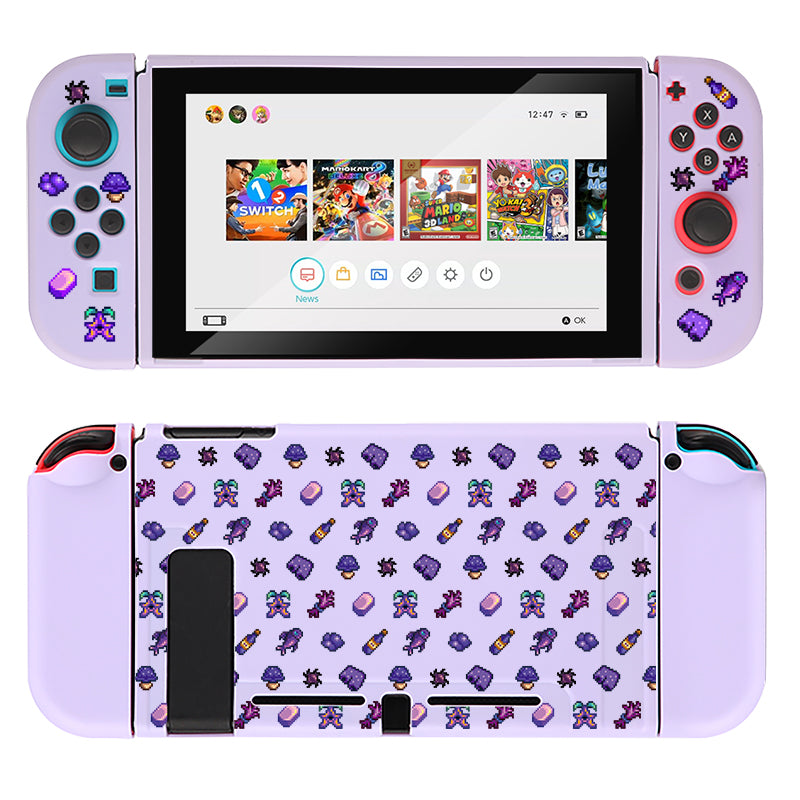 Premium Purple Stardew Valley Themed Carrying Case for Nintendo Switch & OLED - Protective Travel Pouch for Gaming Console & Accessories - Perfect for Commuting, Travel & Storage