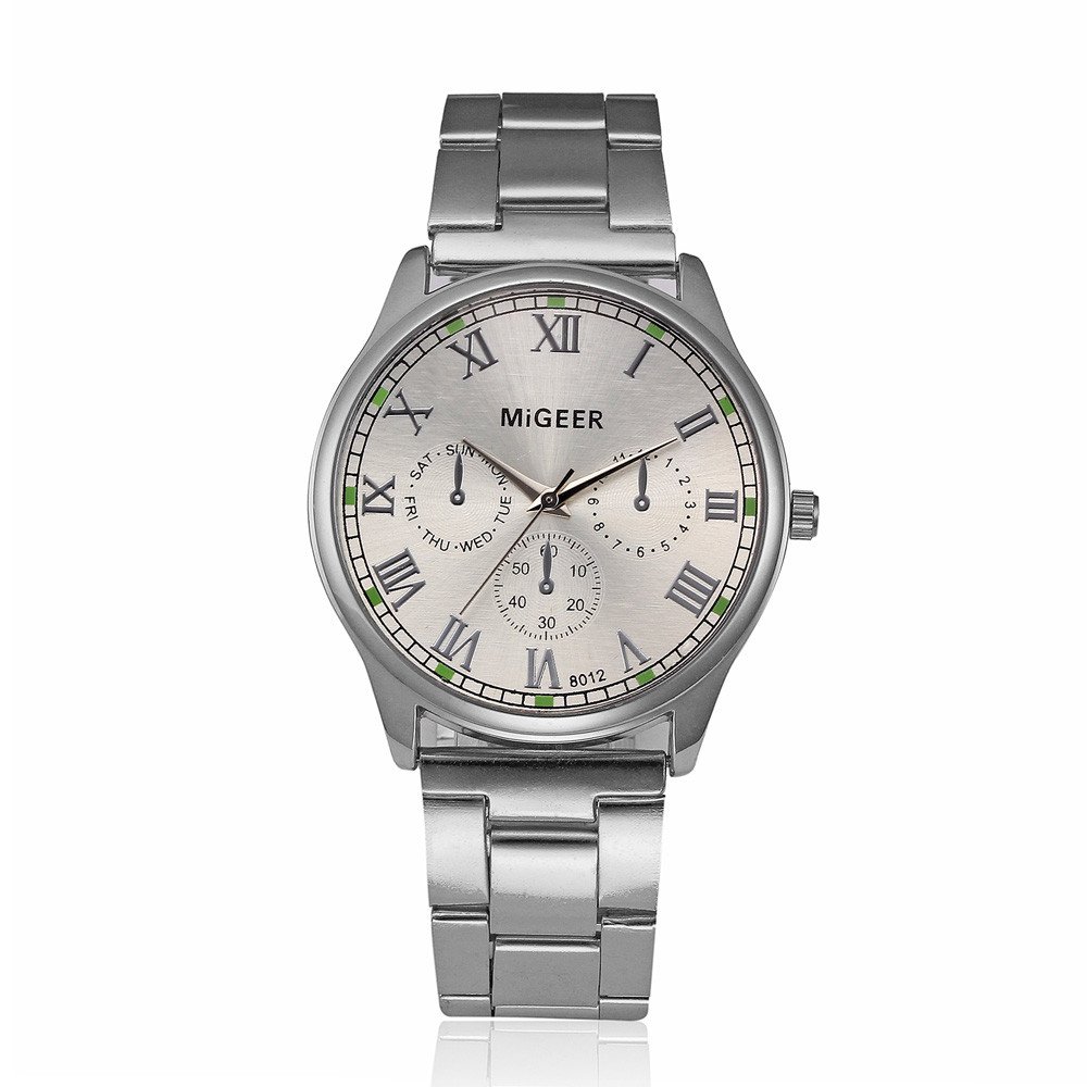 COOKI Men's Quartz Watch - Fashion Casual Elegant Analog Business Wristwatch with Round Dial & Stainless Steel Band - Perfect for Office, Dating, and Daily Wear (Model X12)