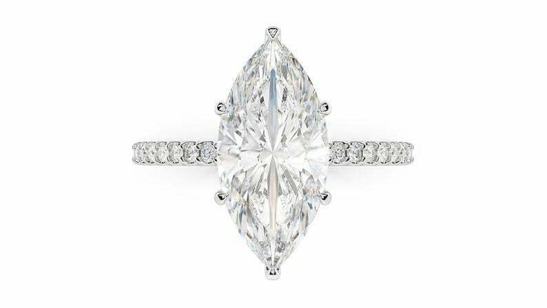 BeBold Hidden Halo 1.5ct Marquise Cut Simulated Diamond Engagement Ring for Women - CZ White Gold Plated Wedding Band, Perfect for Proposals, Anniversaries & Bridal Jewelry