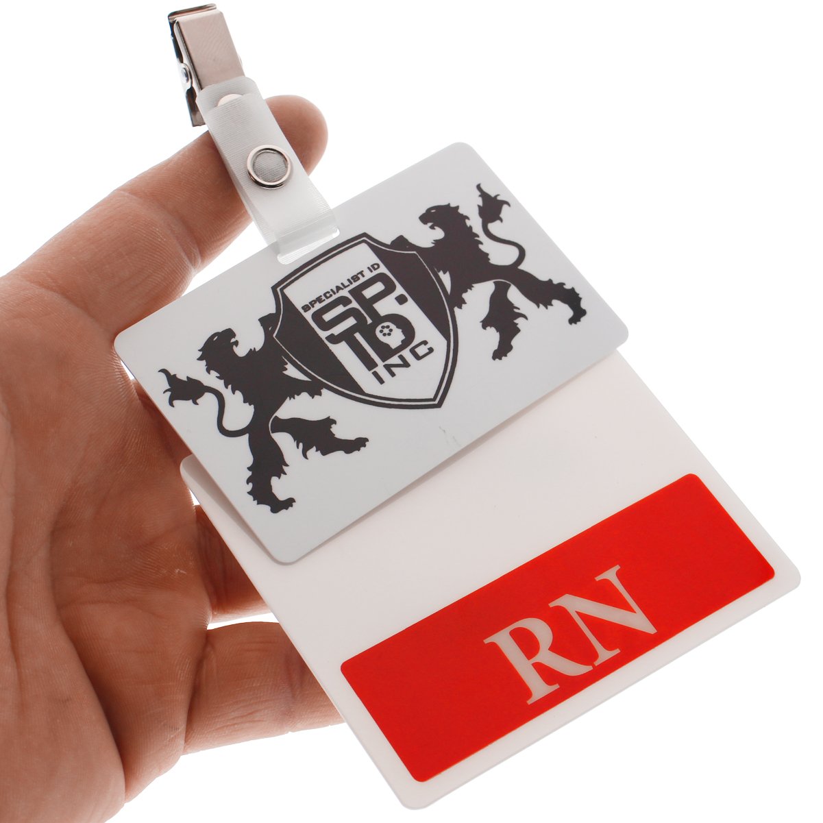 100 Pack Bulk Dual Strap ID Badge Clips - Heavy Duty Reinforced Badge Holders for Work ID Cards, Nurses, Teachers & Professionals - Secure Attachment for Scrubs, Pockets & Lanyards - Office, Hospital & School Use