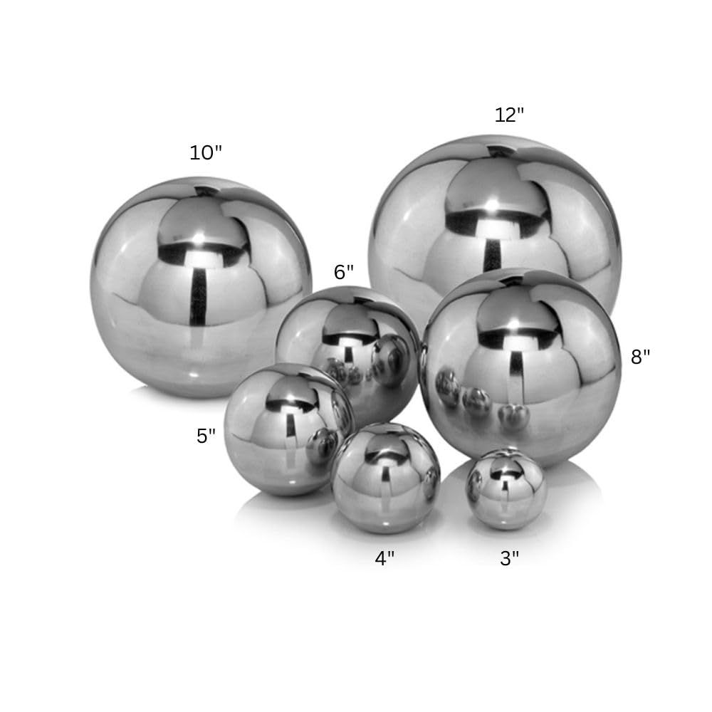 Modern Silver Aluminum Decorative Balls - 4-inch Polished Spheres for Table Centerpieces, Wall Decor, Home & Office Accents | Perfect for Bowl Fillers, Wedding Decor, and Modern Interior Design