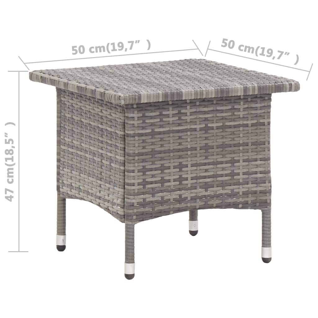 Premium Poly Rattan Outdoor Side Table - 19.7