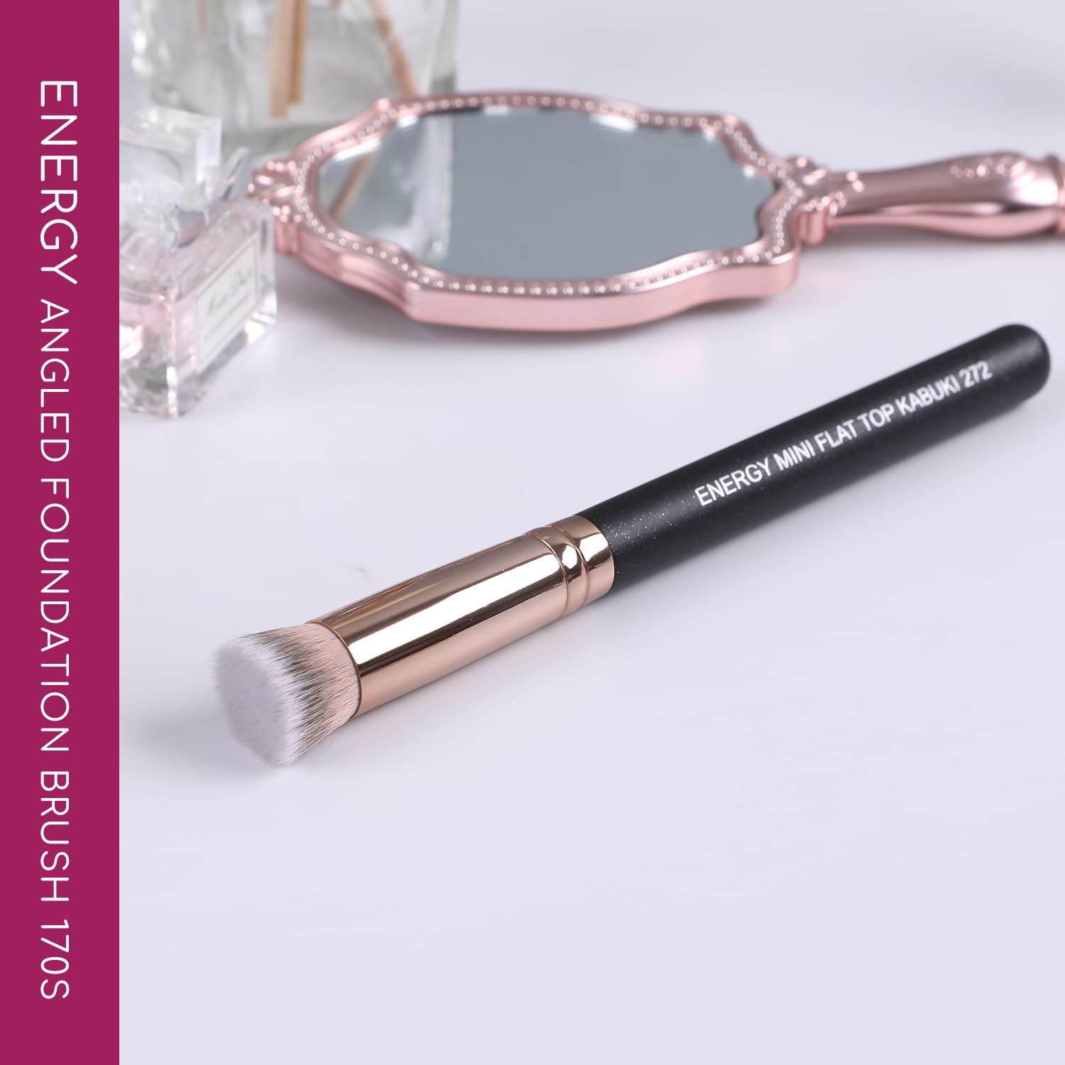 Mini Flat Top Concealer Brush - Vegan Synthetic for Liquid, Cream & Powder - Perfect for Under Eye & Setting