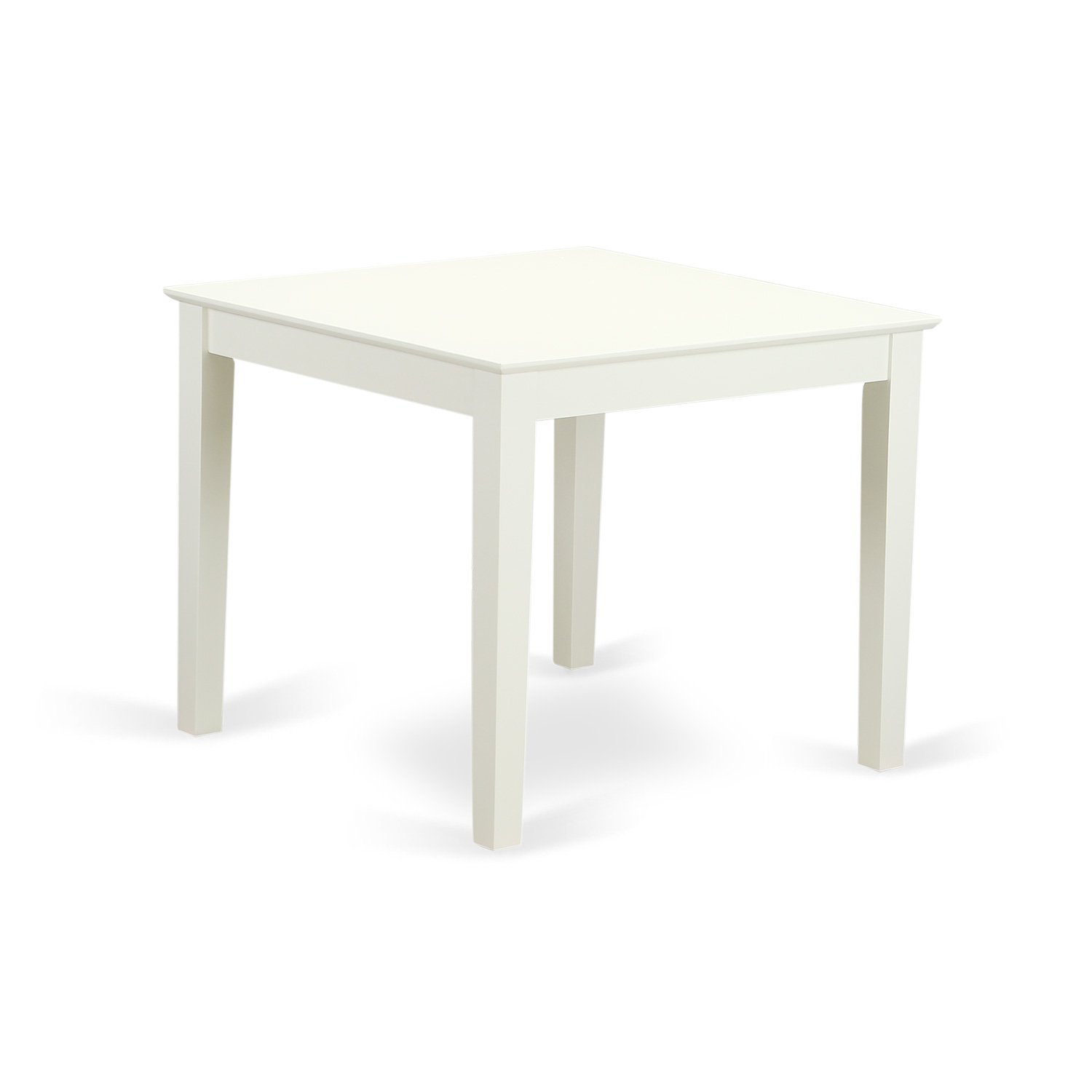 East West Furniture OXVA5-LWH-W 5-Piece Dining Set - Square Solid Wood Table & 4 Kitchen Chairs, 36x36 Inch, Linen White - Perfect for Small Spaces, Breakfast Nooks & Cozy Apartment Dining