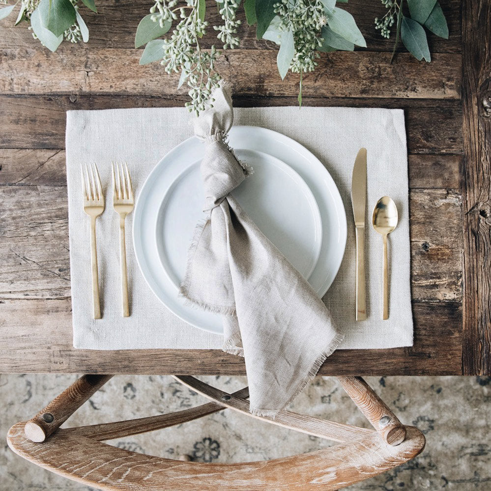 Premium Linen Placemats Set of 4 - Natural & Stylish Table Mats for Dining - Perfect for Home Decor, Dinner Parties & Everyday Use