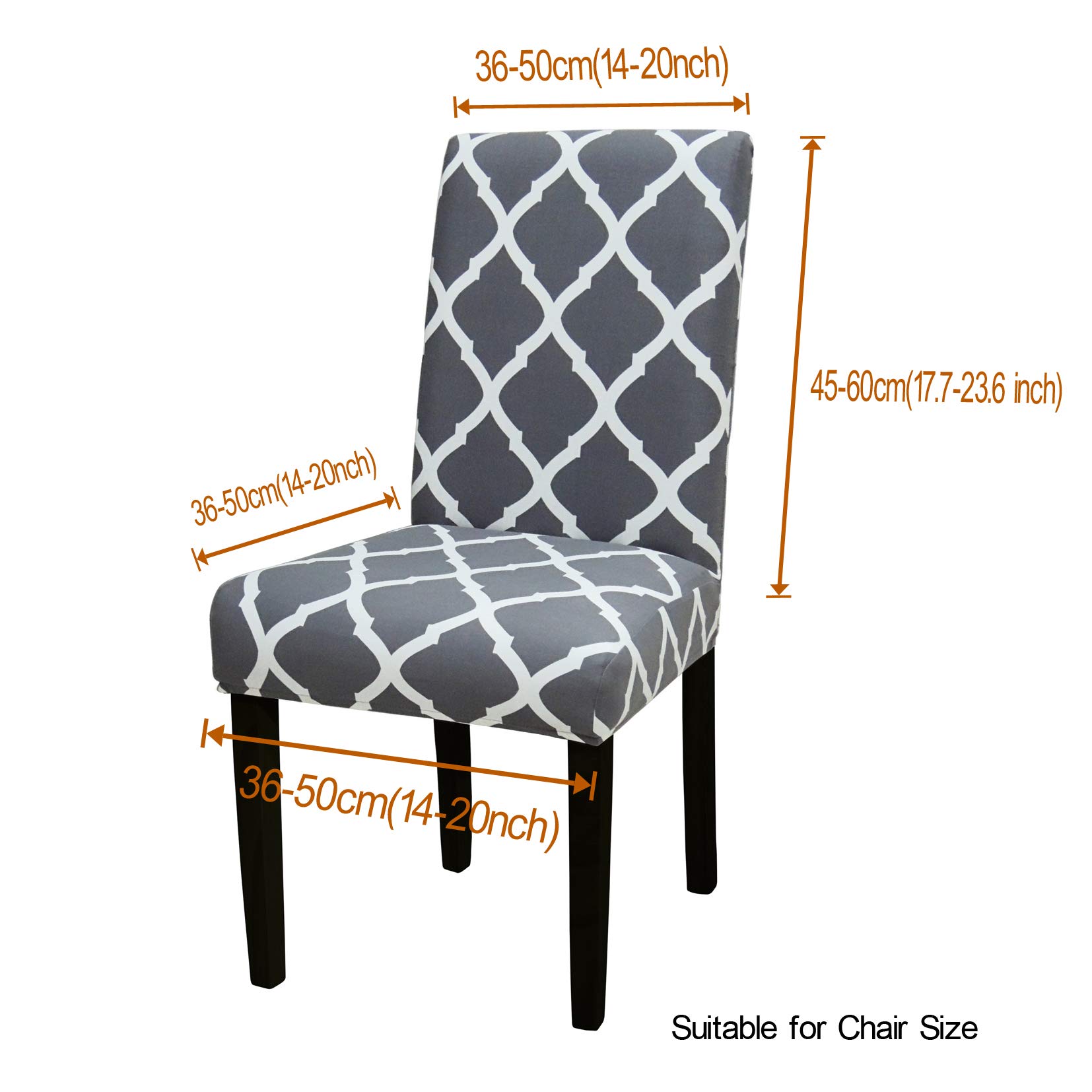 6-Piece Stretch Removable Washable Short Dining Chair Covers - Spandex Chair Protector Slipcovers for Home, Hotel, Banquet, Wedding & Party (Style 18) - Perfect for Everyday Use, Special Events & Home Decor