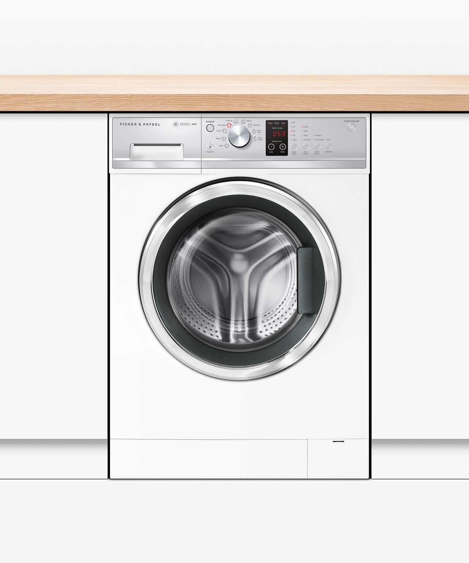 Fisher & Paykel WH8060J3 8kg Front Load Washing Machine - Energy Efficient, Quiet Operation for Apartments & Small Homes