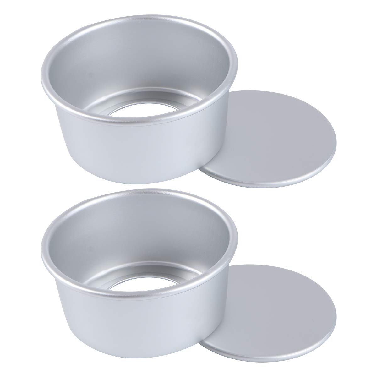 2-Piece Removable Round Cake Baking Pan Set - Non-Stick Aluminum Alloy Pie & Mini Cake Mold for Baking, Cooking, Party Desserts (Perfect for Birthdays, Weddings & Home Baking)