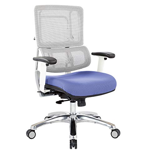 Polished Aluminum Base and Sky Fabric Seat