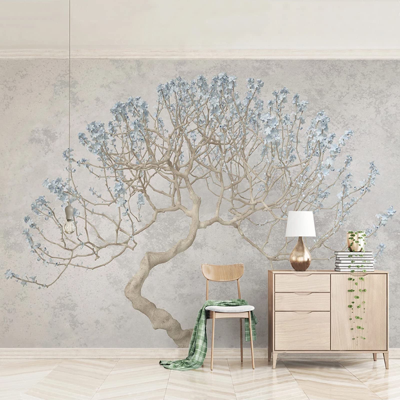 3D Flower Tree Wall Mural Wallpaper - Modern Bedroom & Living Room Decor - 116x83 Inch Large Photo Wall Art - Perfect for Home Interior Design & Wall Painting