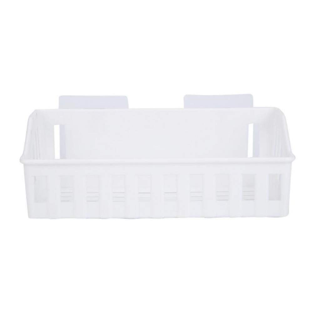 Wall Mounted Bathroom & Kitchen Storage Shelf with Suction Cups - Hanging Storage Basket for Shampoo, Cosmetics & Toiletries - Space Saving Organizer for Showers, Sinks & Vanities