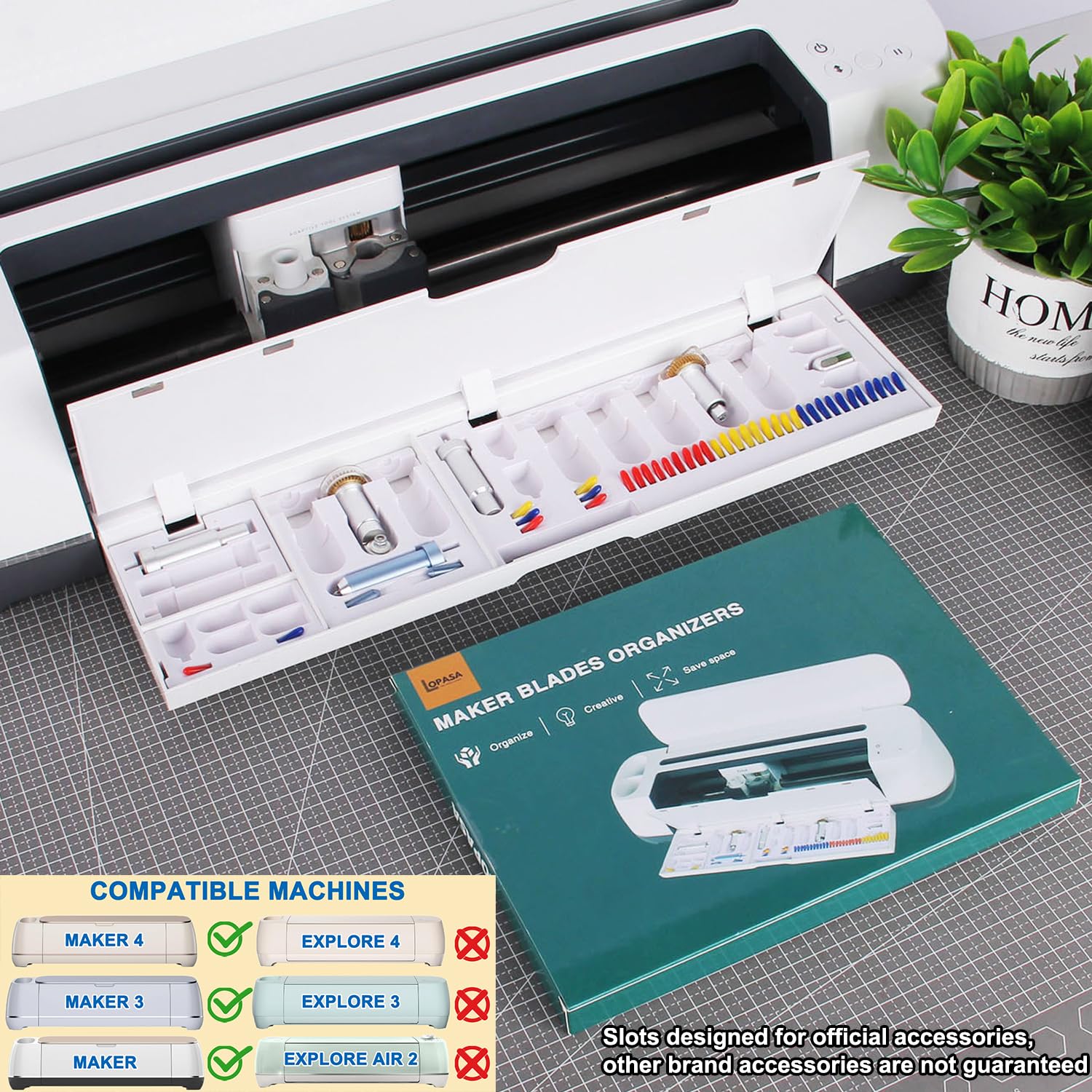 LOPASA Cricut Maker 4/3/Maker Tool Organizer - Blade Storage Accessories for Cutting Machines | Perfect for Craft Room Organization & DIY Project Supplies